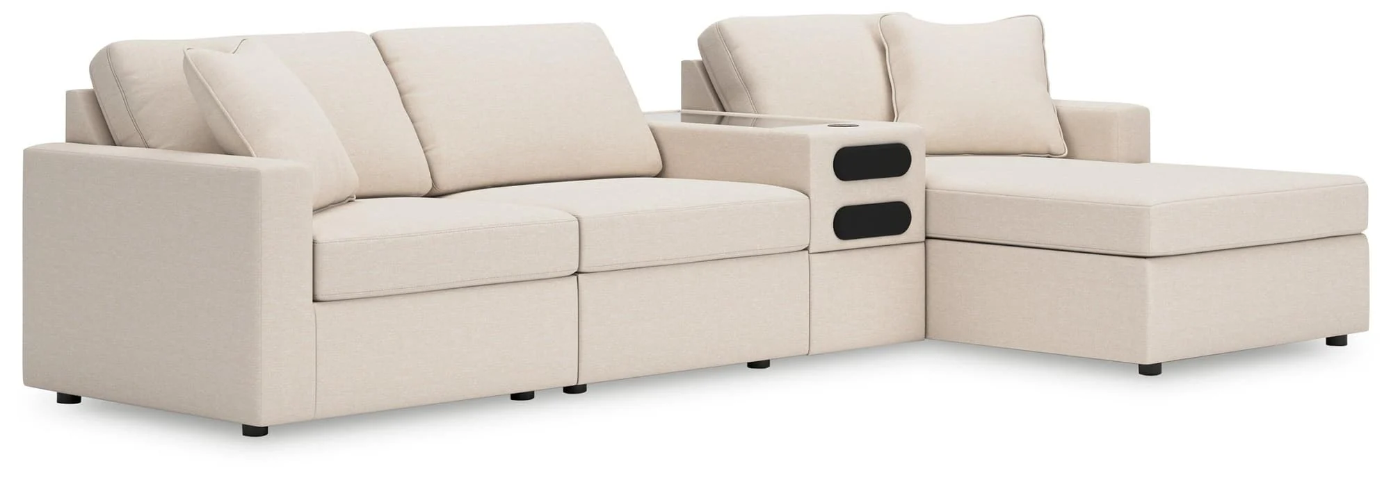 Modmax Oyster Performance Fabric,Next-Gen Nuvella™ 4-Piece Sectional with Chaise - Image 1