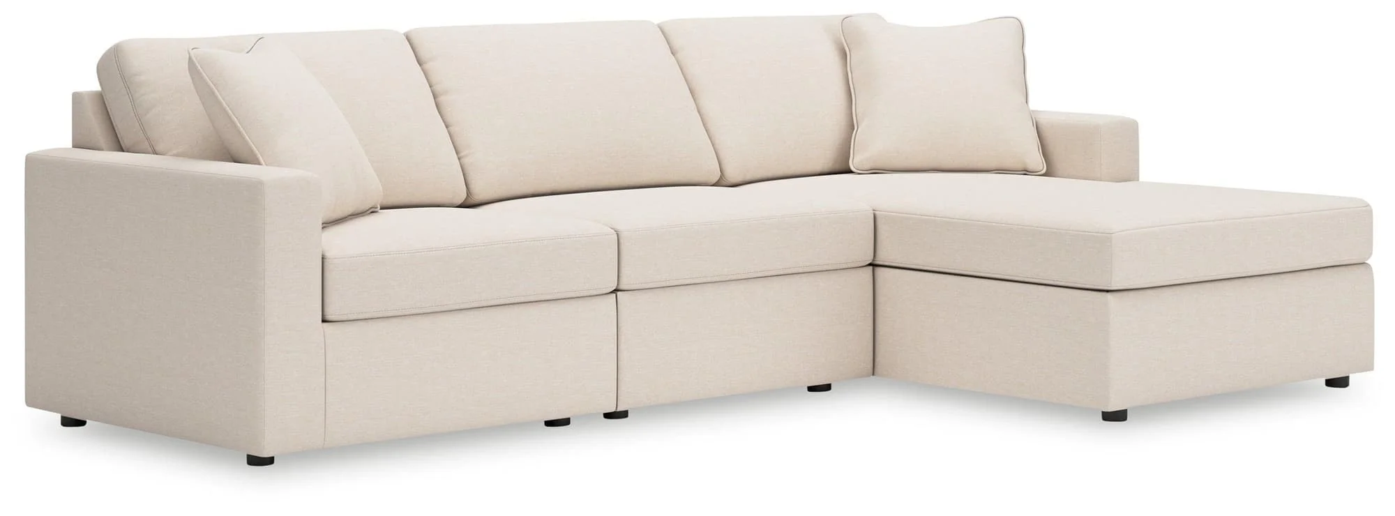 Modmax Oyster Performance Fabric,Next-Gen Nuvella™ 3-Piece Sectional with Chaise - Image 1