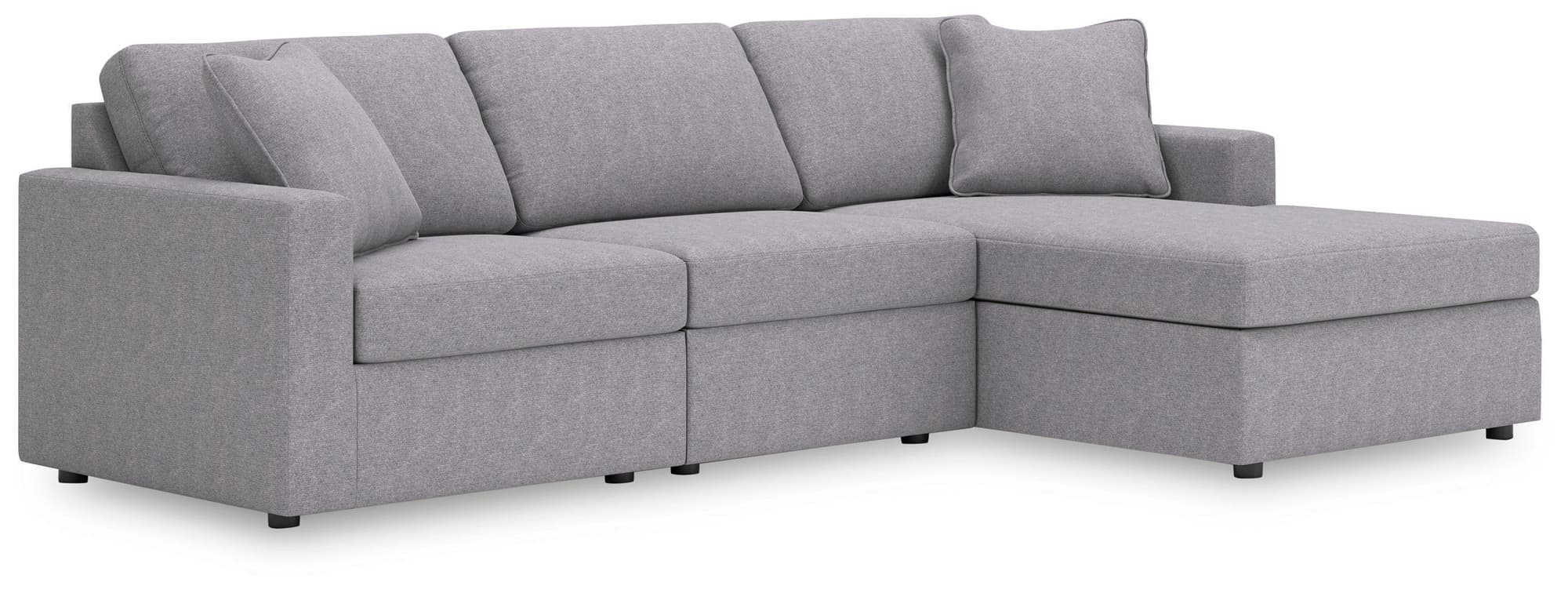 Modmax Granite Performance Fabric,Next-Gen Nuvella™ 3-Piece Sectional with Chaise - Image 1