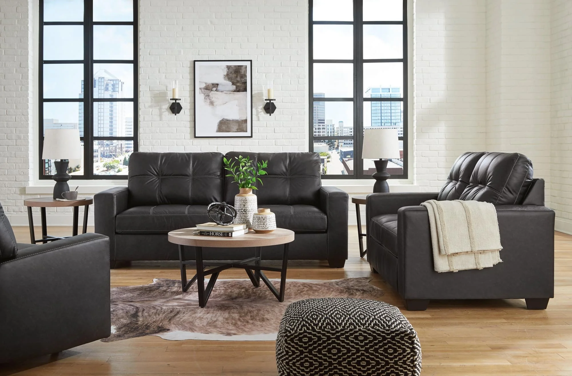 Barlin Carbon Mills Sofa, Loveseat and Recliner - Image 1