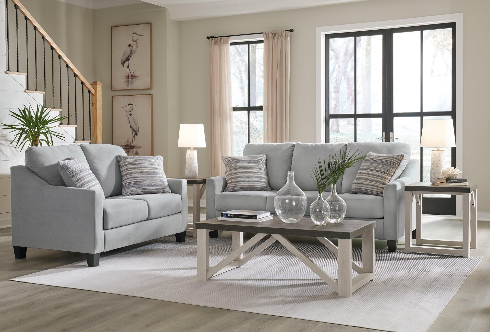 Adlai Shadow Sofa and Loveseat - Image 1