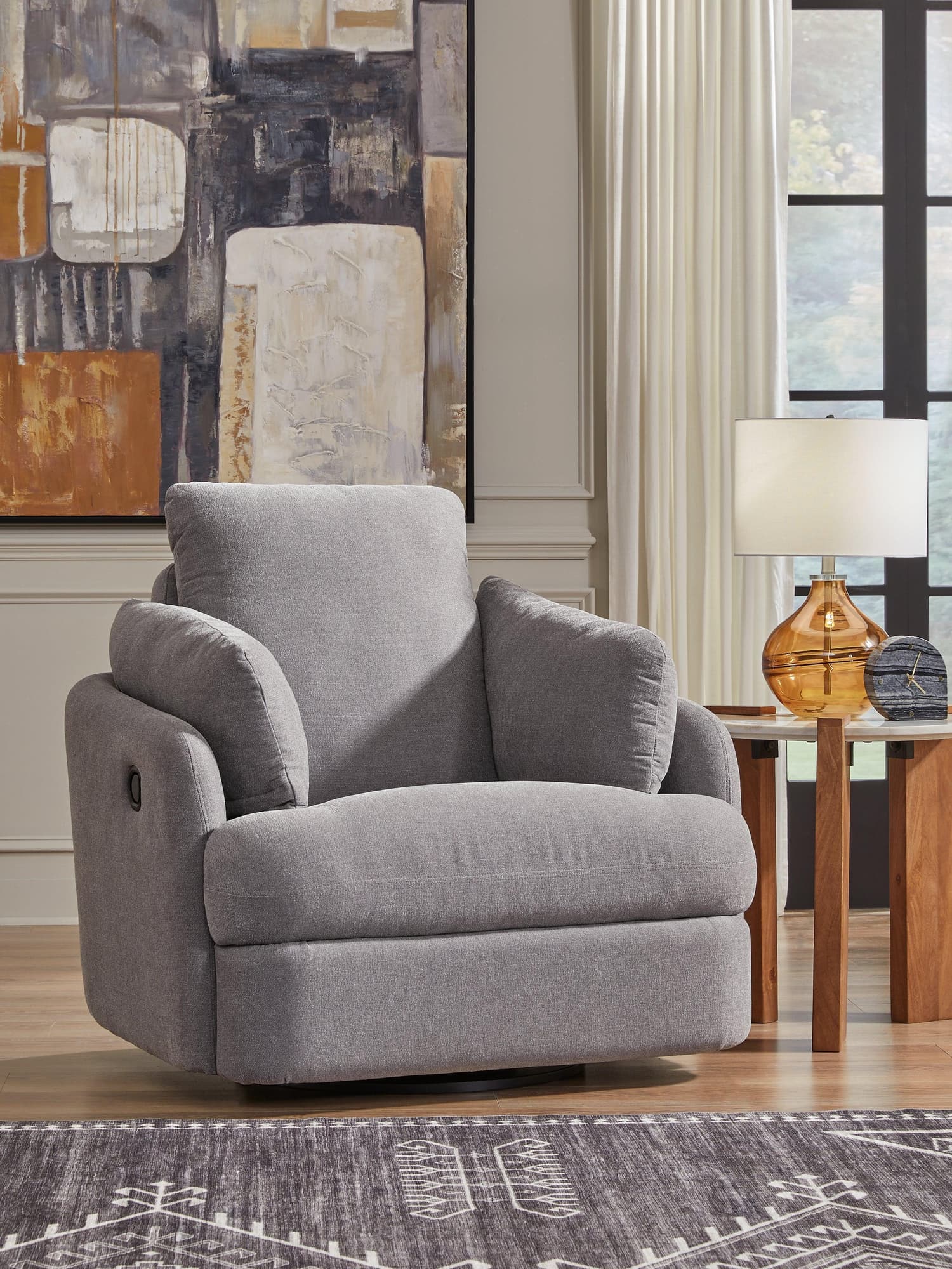 Modmax Granite Performance Fabric,Next-Gen Nuvella™ Swivel Glider Chair - Image 1