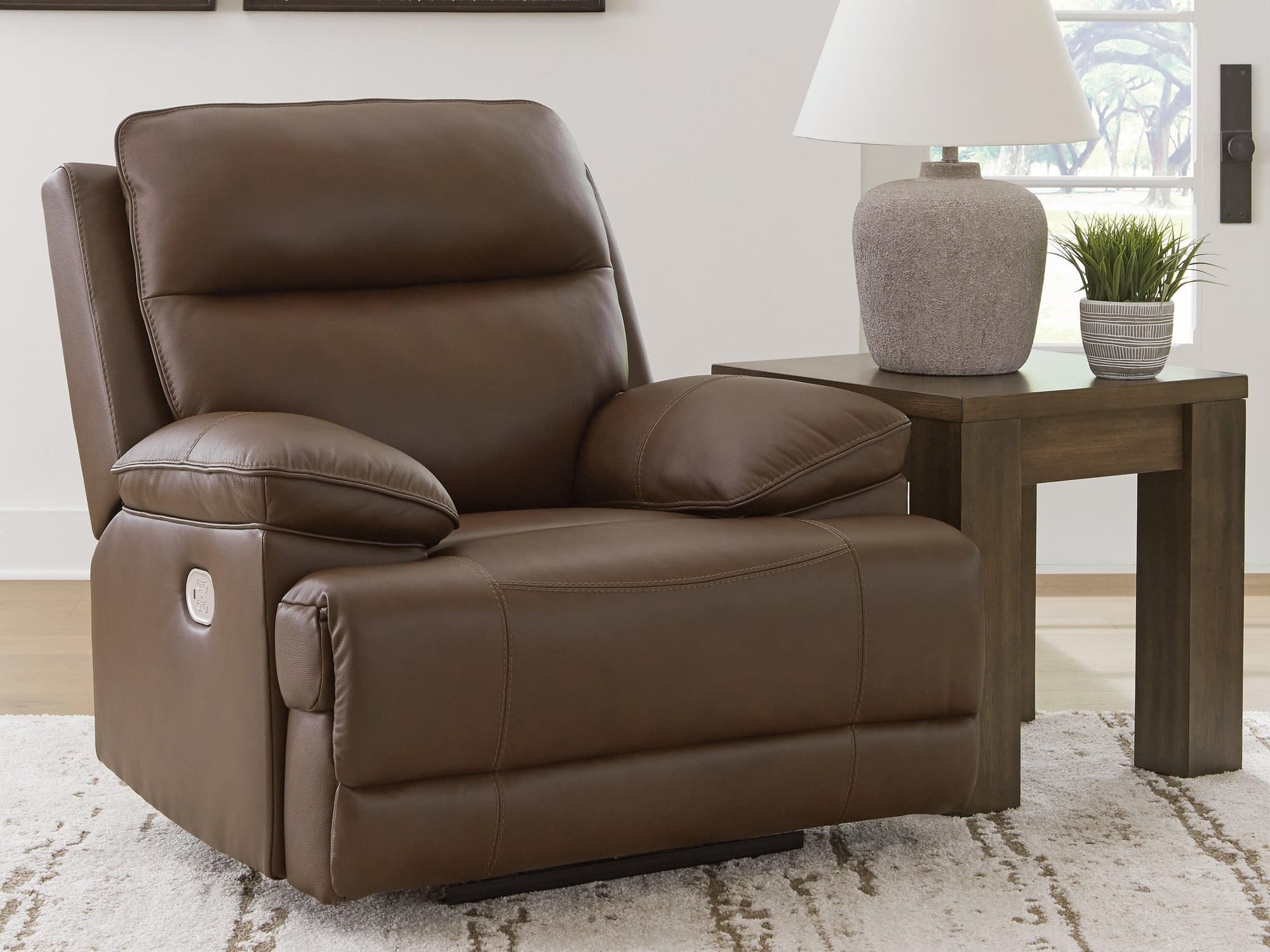 VonRyan Tobacco Leather Power Recliner - Image 1