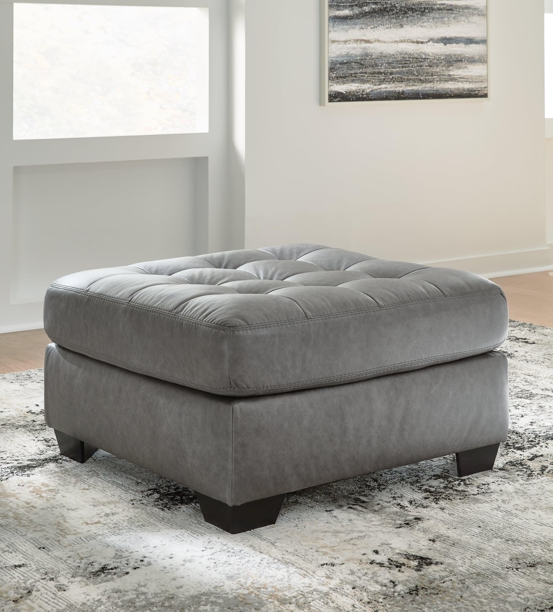 Clairette Court Alloy Chenille Oversized Accent Ottoman - Image 1