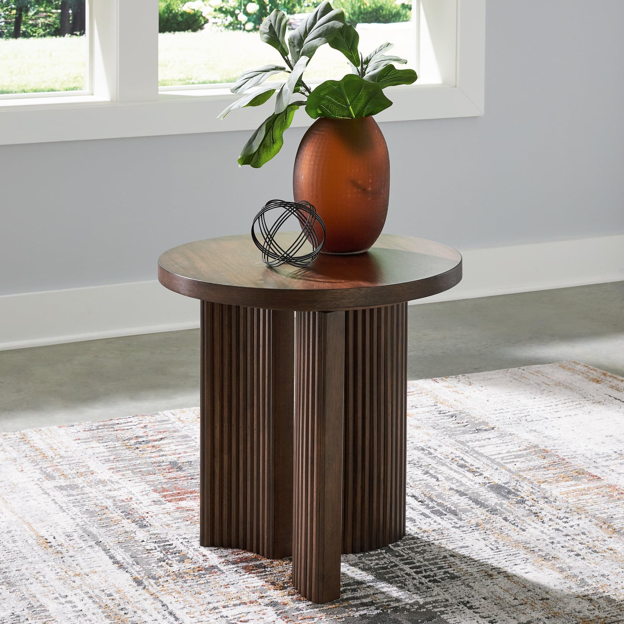 Korestone Dark Brown End Table - Image 1