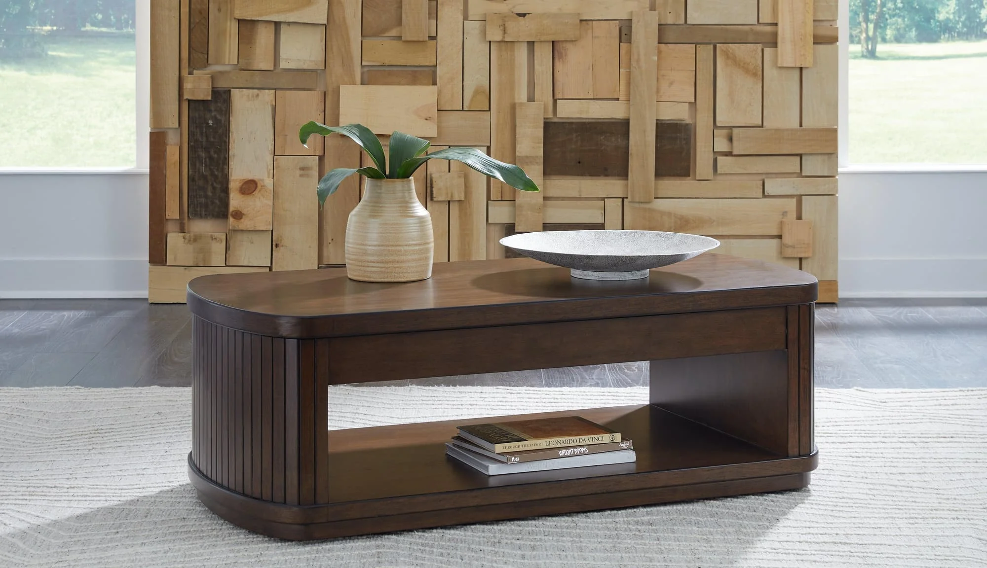 Korestone Dark Brown Lift-Top Coffee Table