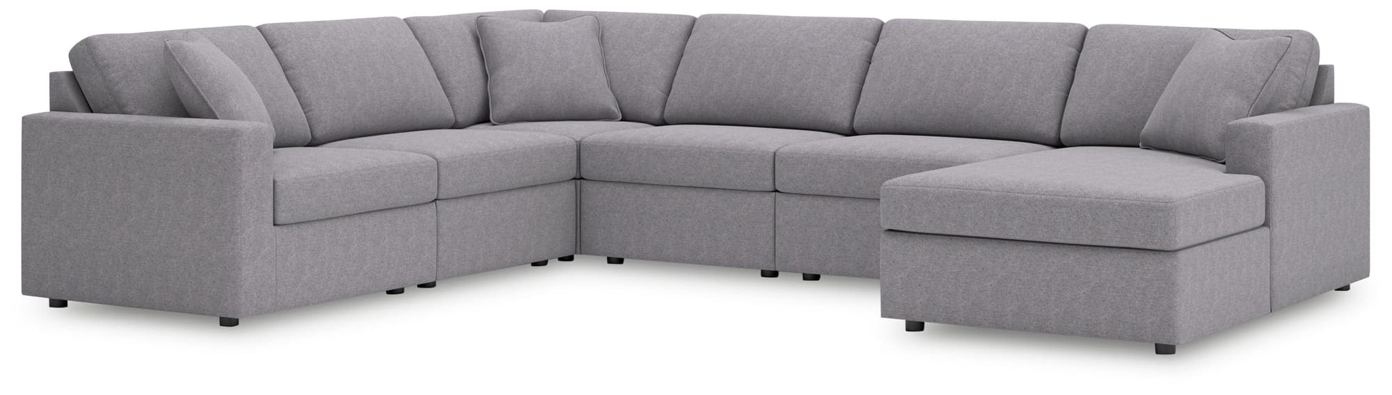 Modmax Granite Performance Fabric,Next-Gen Nuvella™ 6-Piece Sectional with Chaise - Image 1