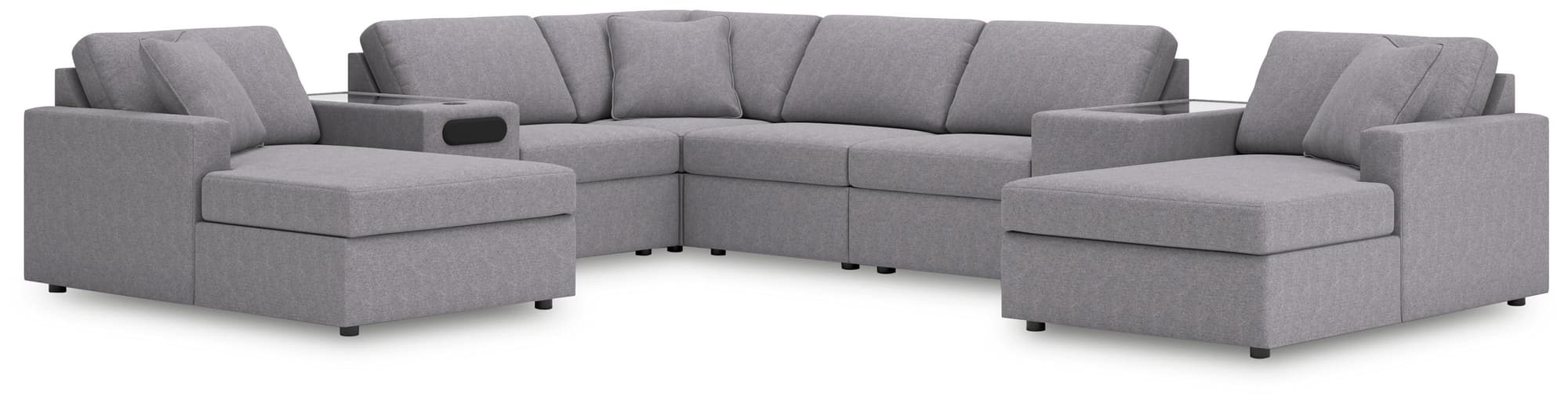 Modmax Granite Performance Fabric,Next-Gen Nuvella™ 8-Piece Sectional with Chaise - Image 1