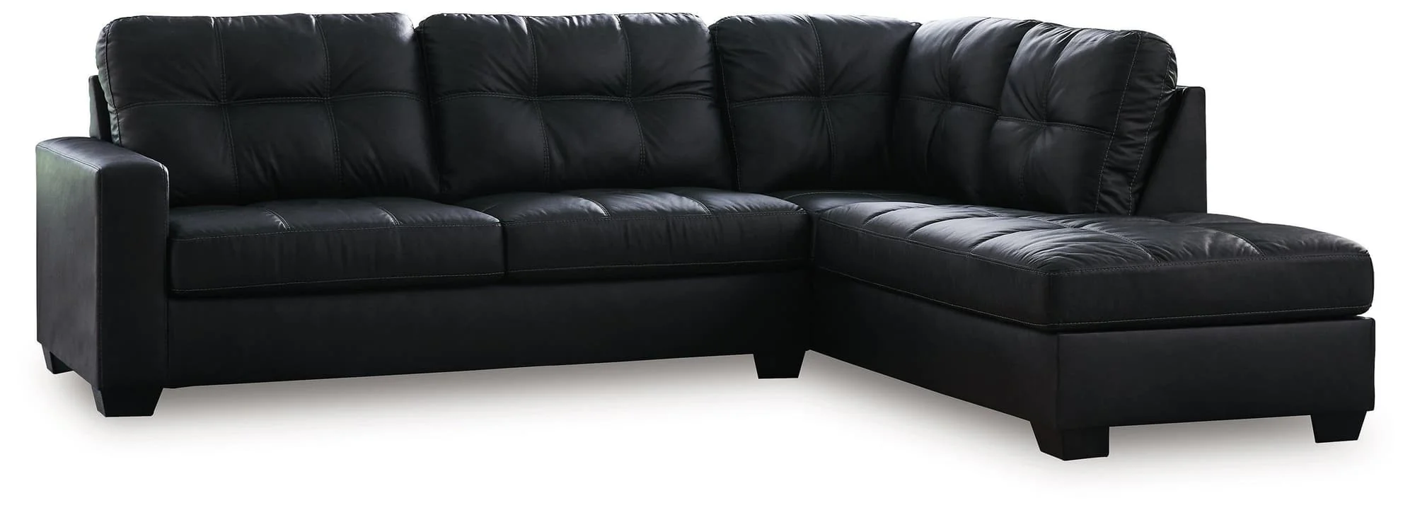 Barlin Mills Carbon Faux Leather 2-Piece Sectional with Chaise - Image 1