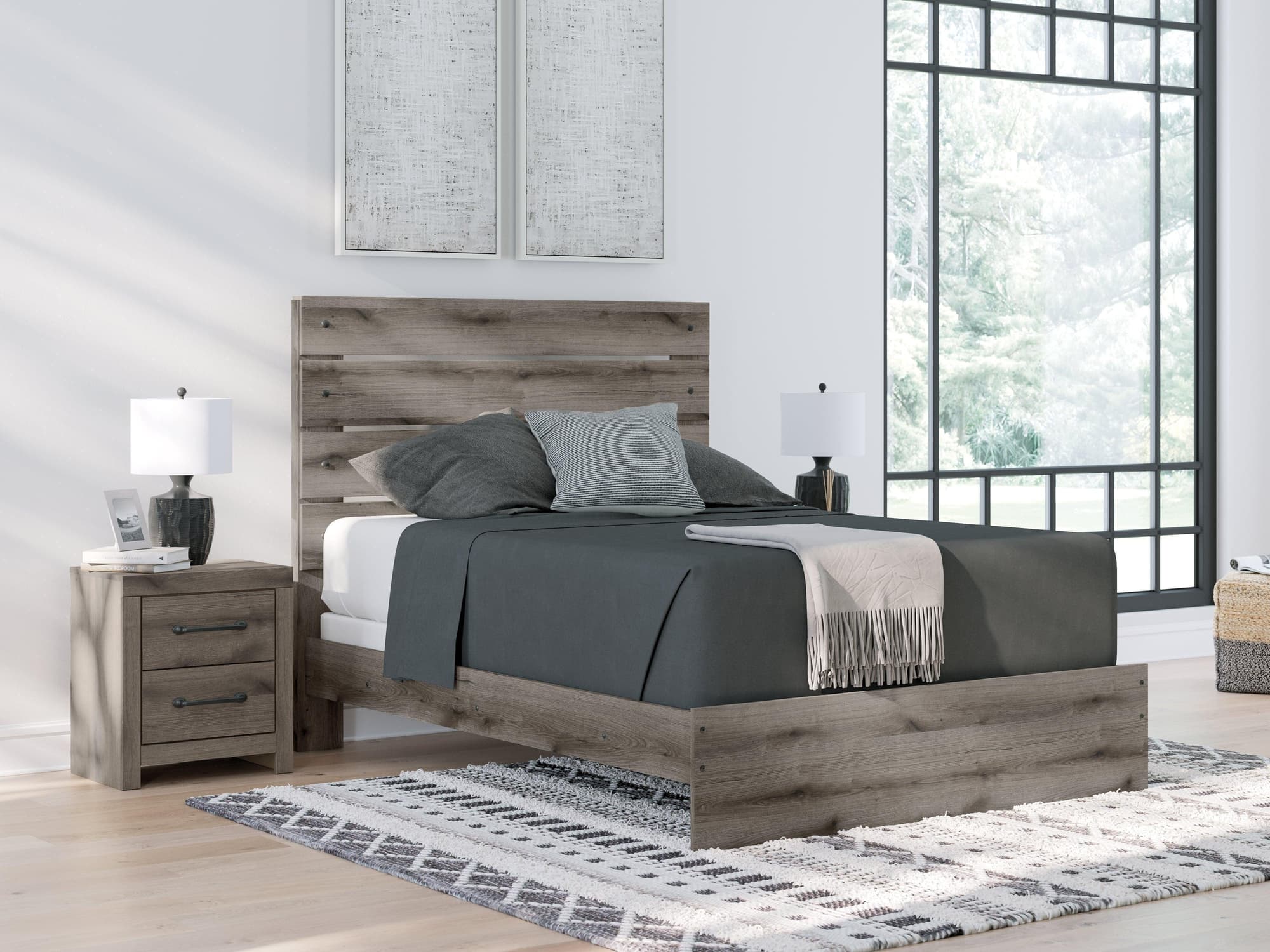 Graystorm Brown Gray Queen Panel Bed - Image 1