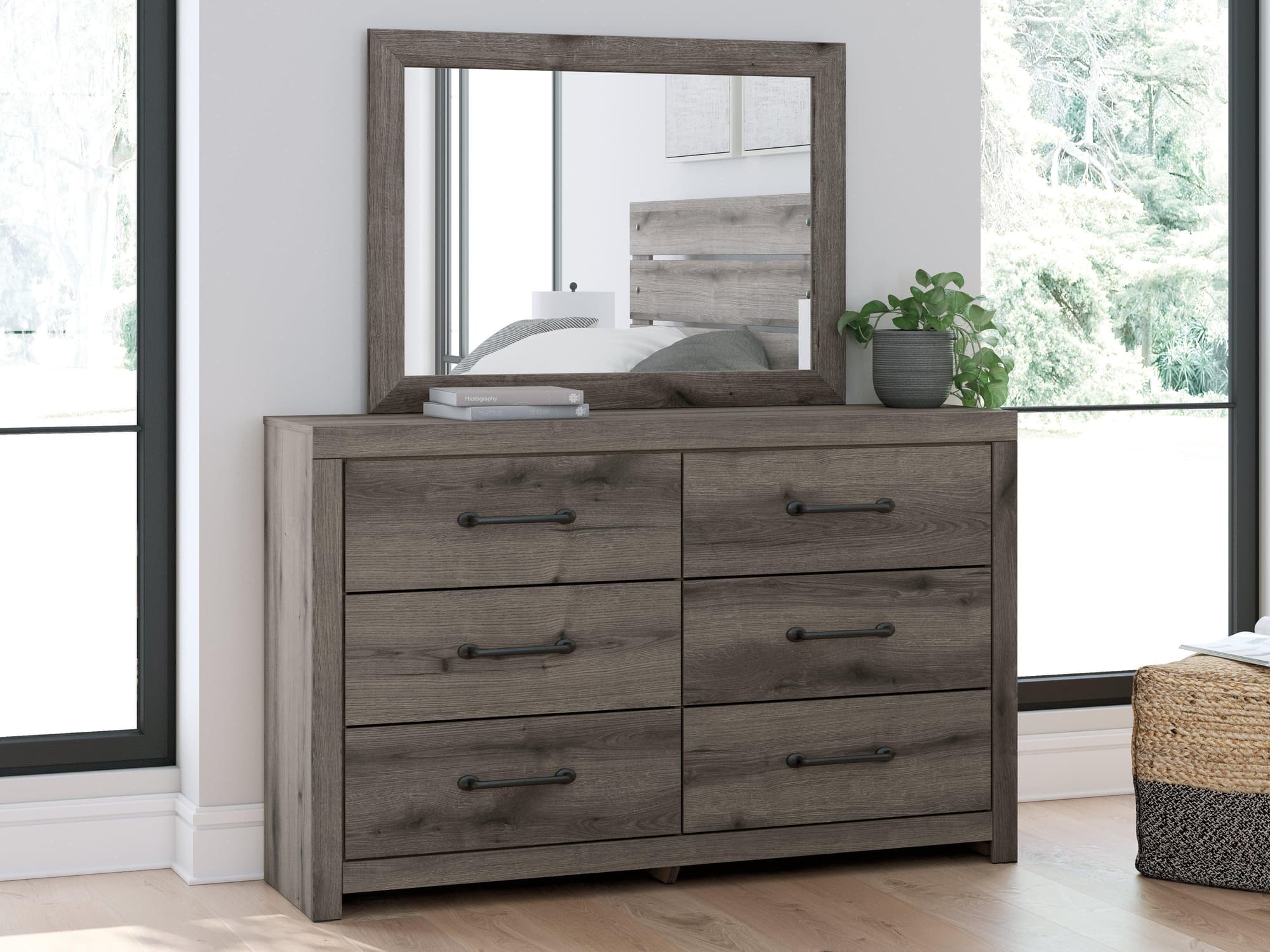 Graystorm Brown Gray Dresser and Mirror - Image 1