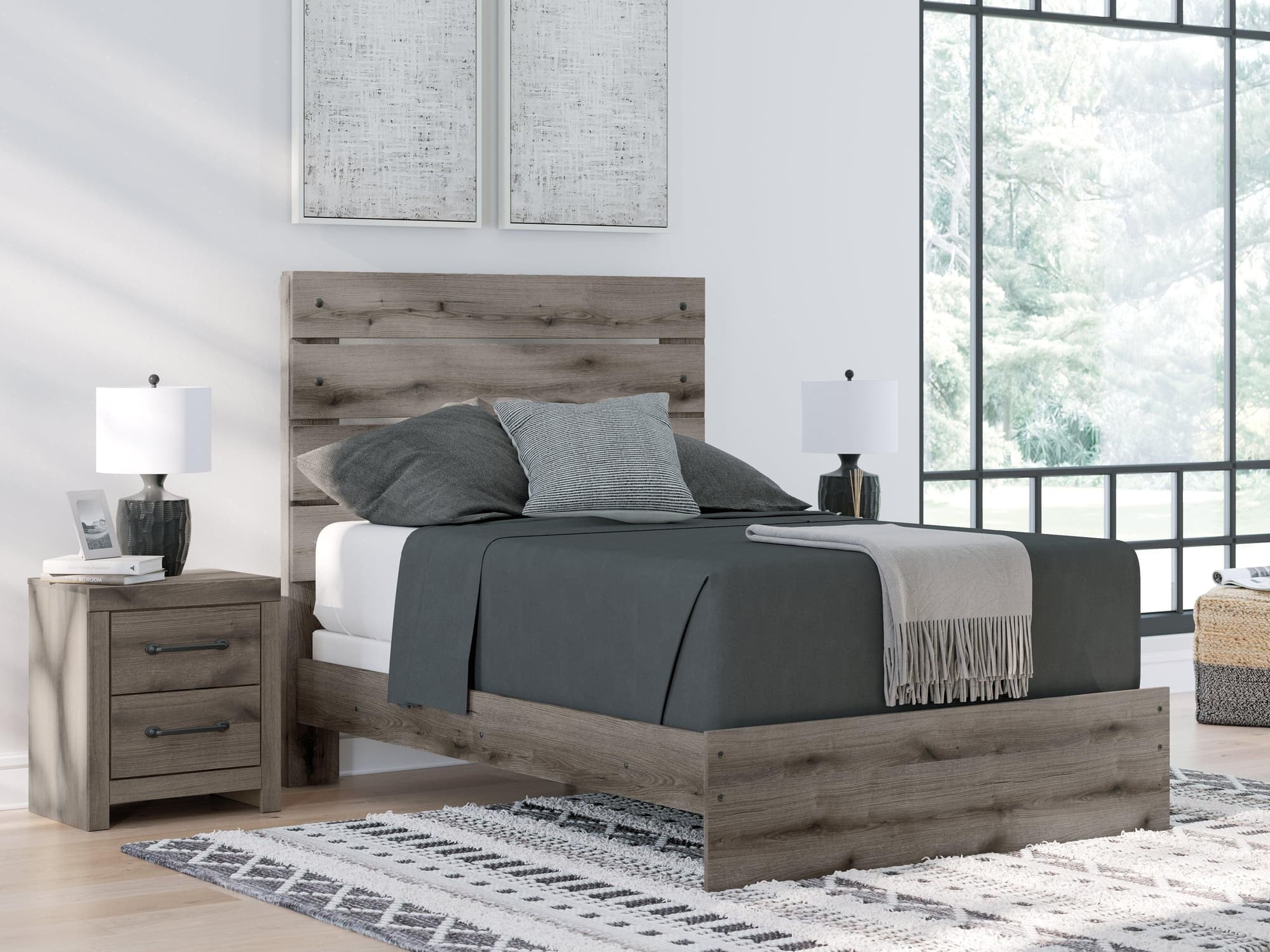 Graystorm Brown Gray Full Panel Bed - Image 1