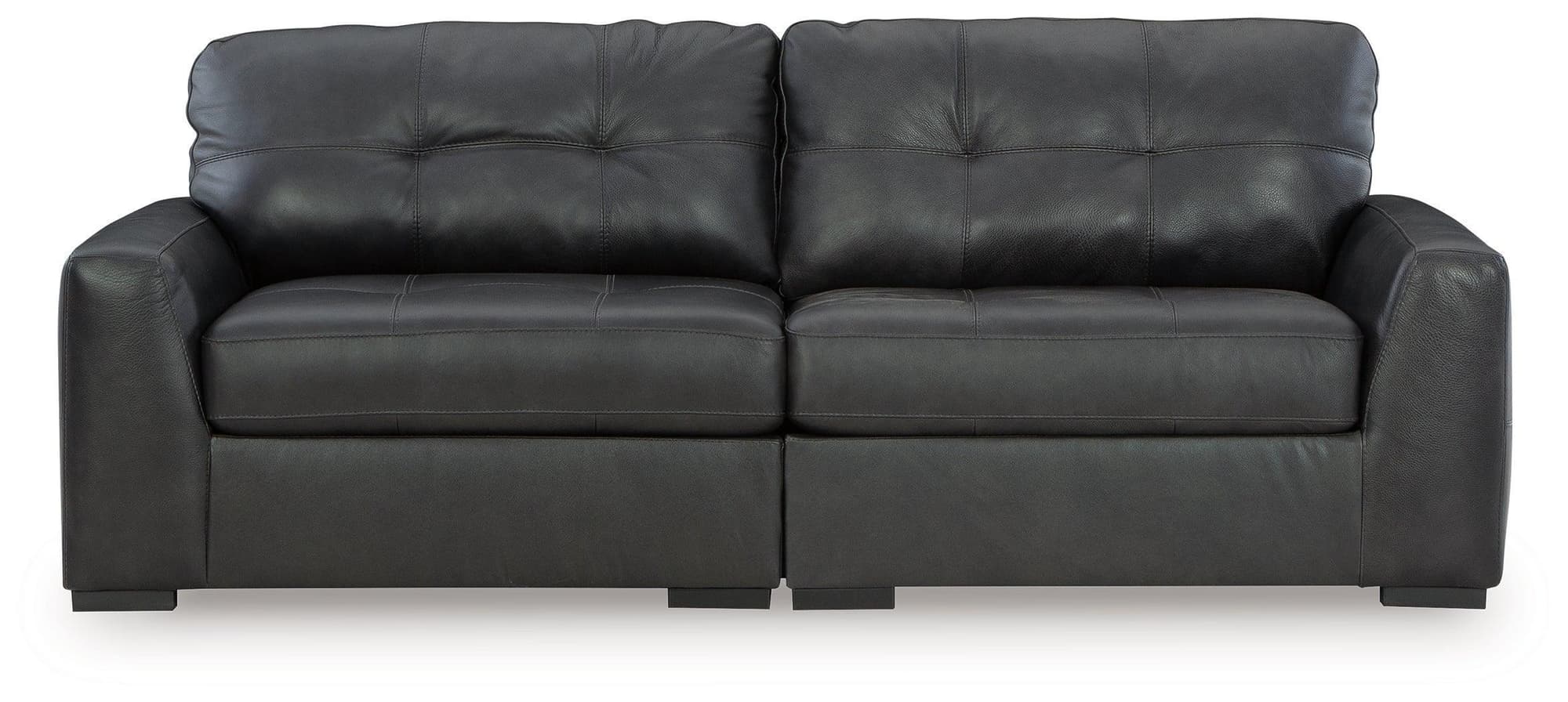 Brindley Pier Fog Leather 2-Piece Sectional Loveseat - Image 1