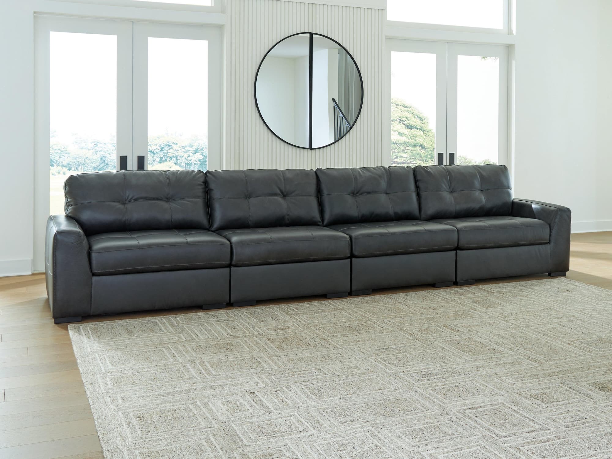Brindley Pier Fog Leather 4-Piece Sectional - Image 1