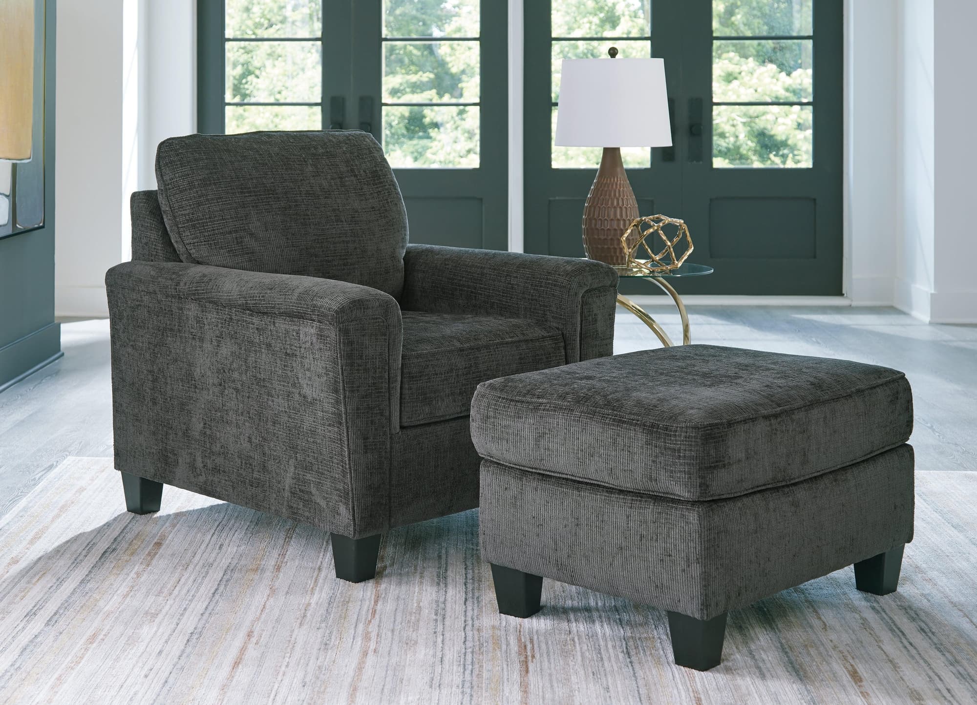 Erinslane Dusk Chair and Ottoman - Image 1