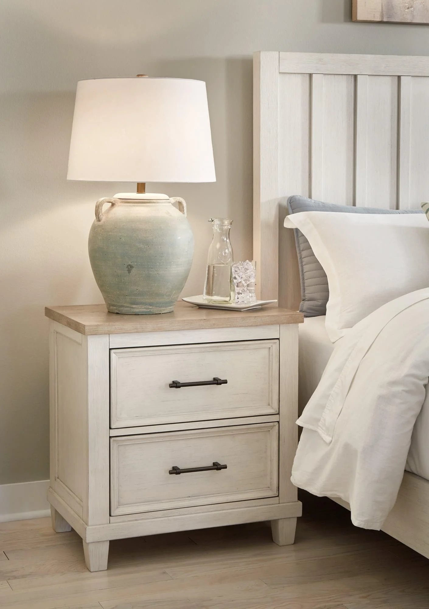 Shaybrock Antique White/Brown Nightstand - Image 1