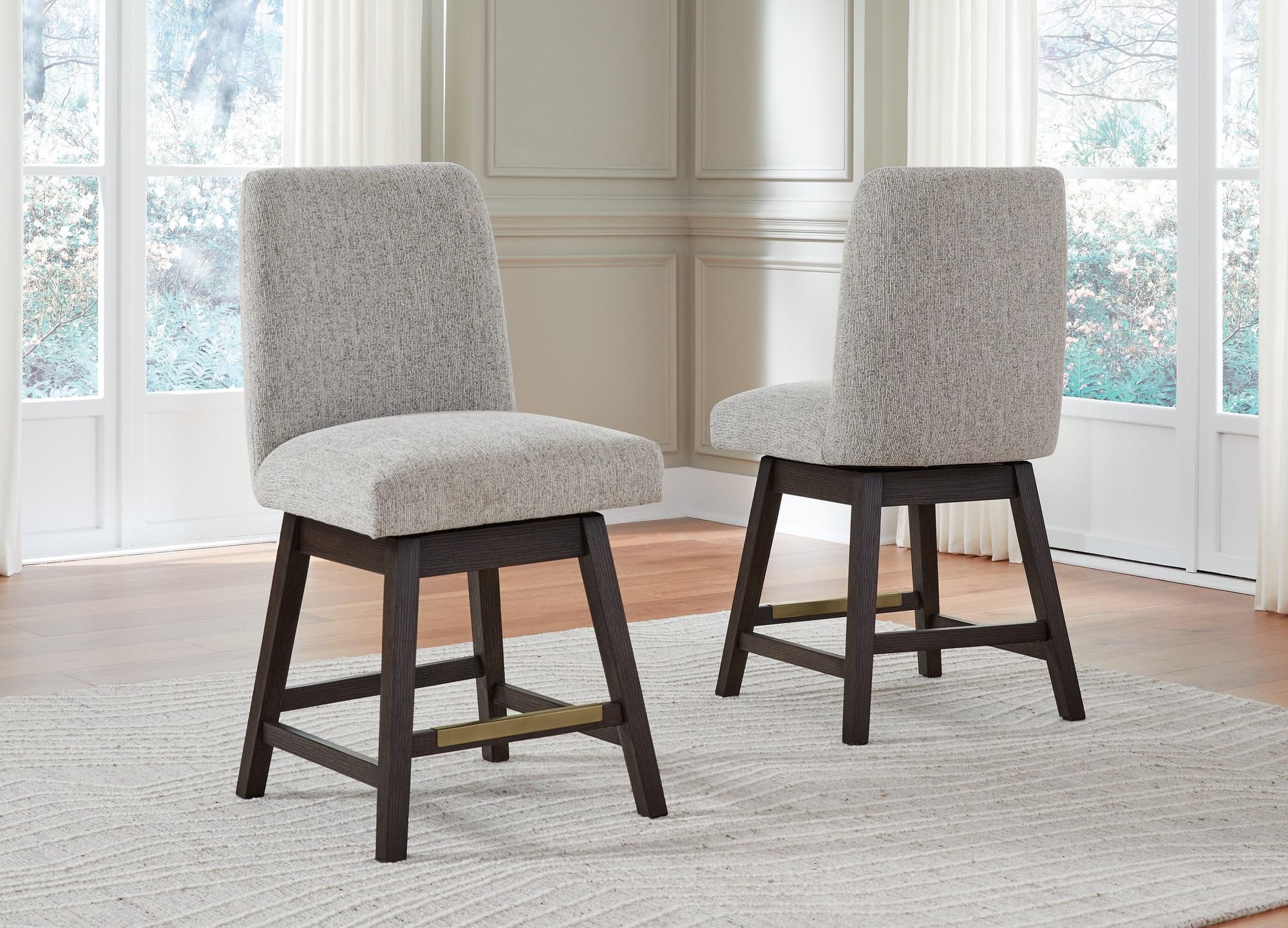 Burkhaus Beige/Dark Brown Counter Height Barstool - Image 1