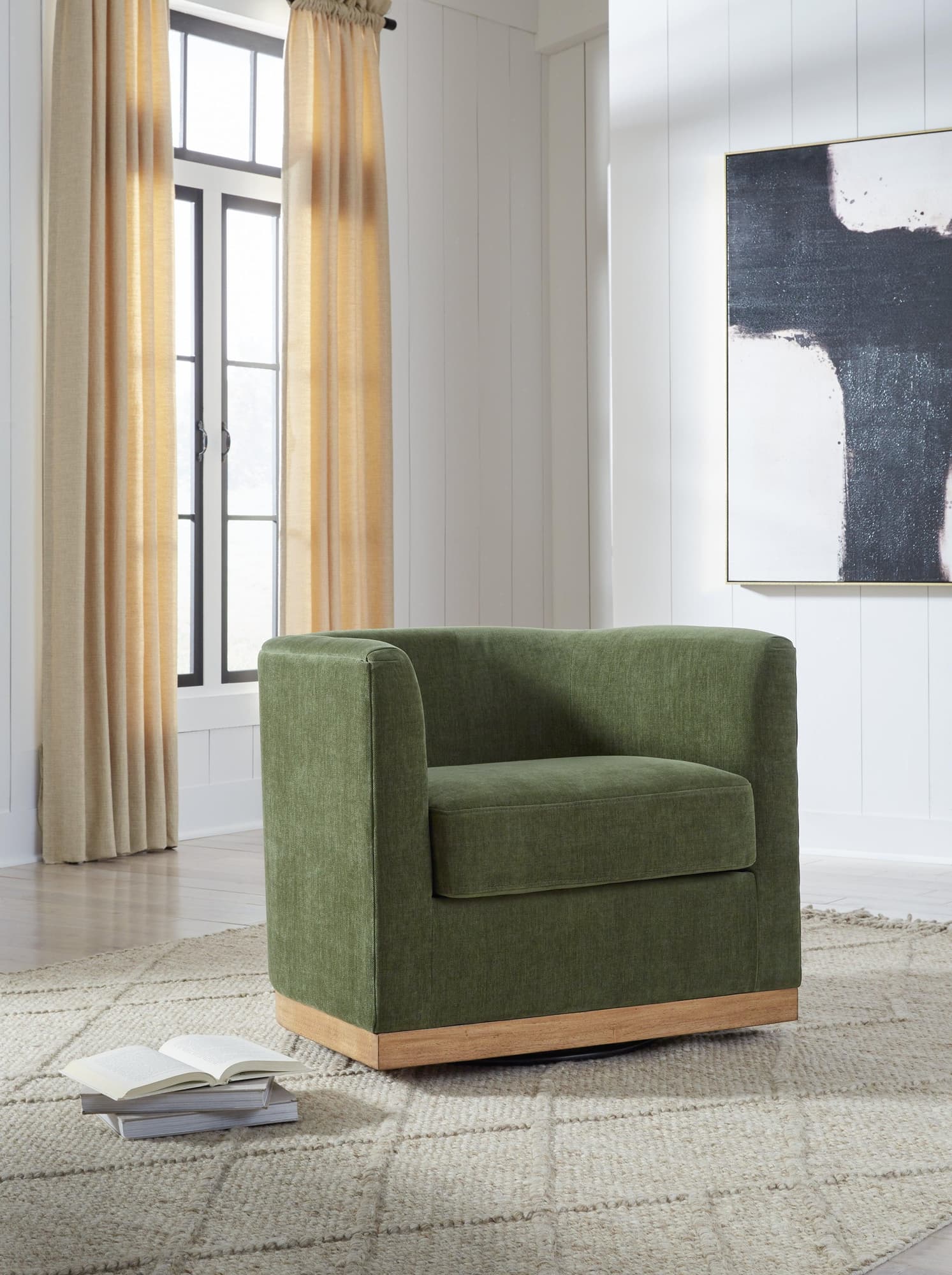 Jersonlow Forest Green Swivel Chair - Image 1