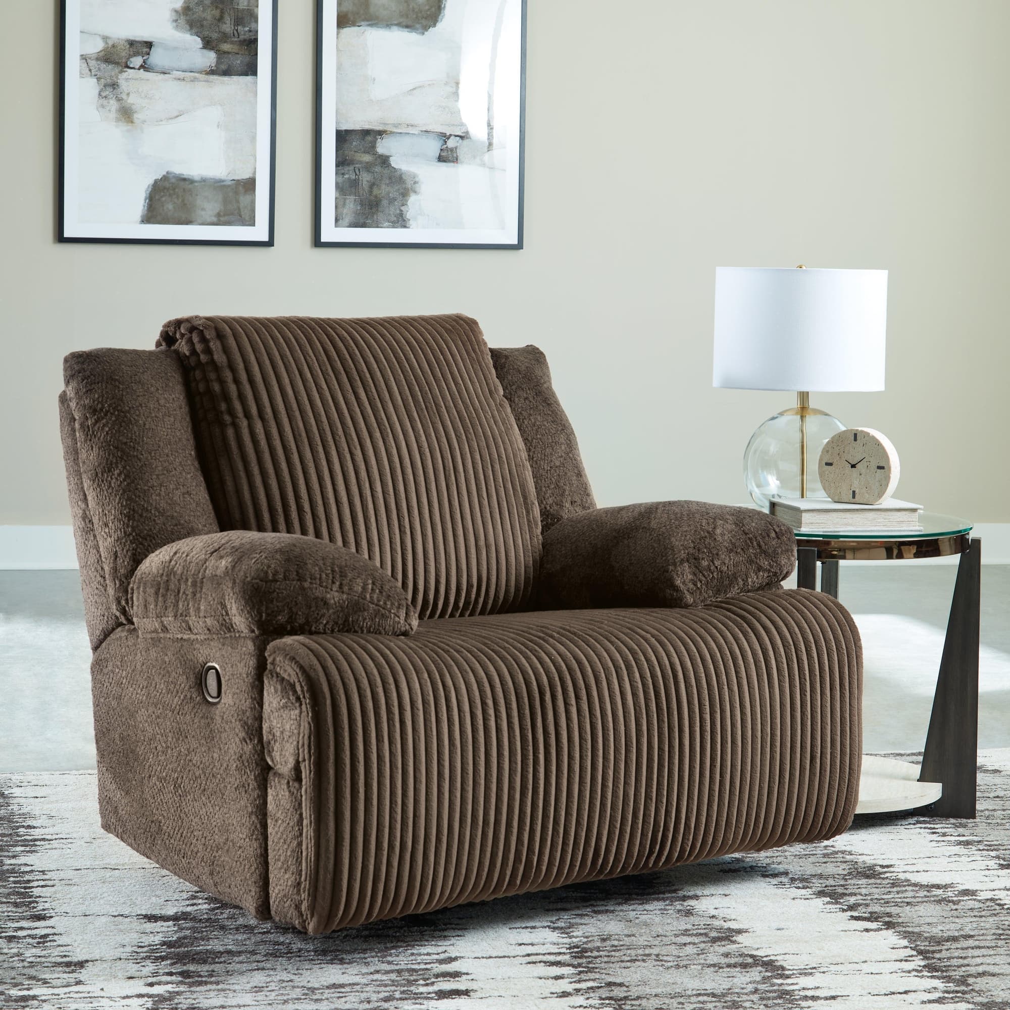 Top Tier Chocolate Velvet Recliner - Image 1