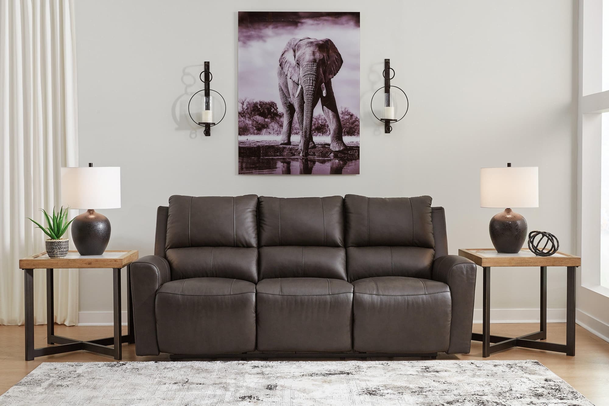 Boxmere Storm Leather Power Reclining Sofa - Image 1