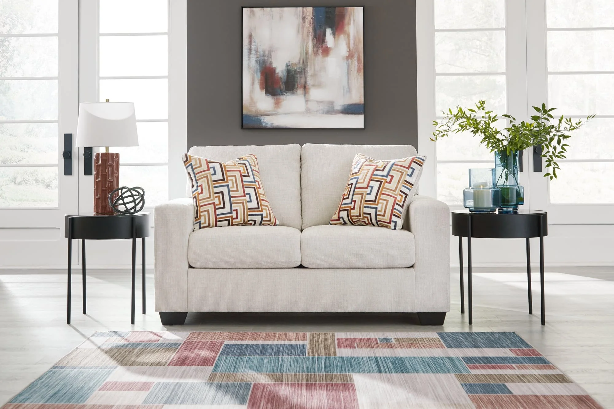Aviemore Stone Chenille Loveseat - Image 1