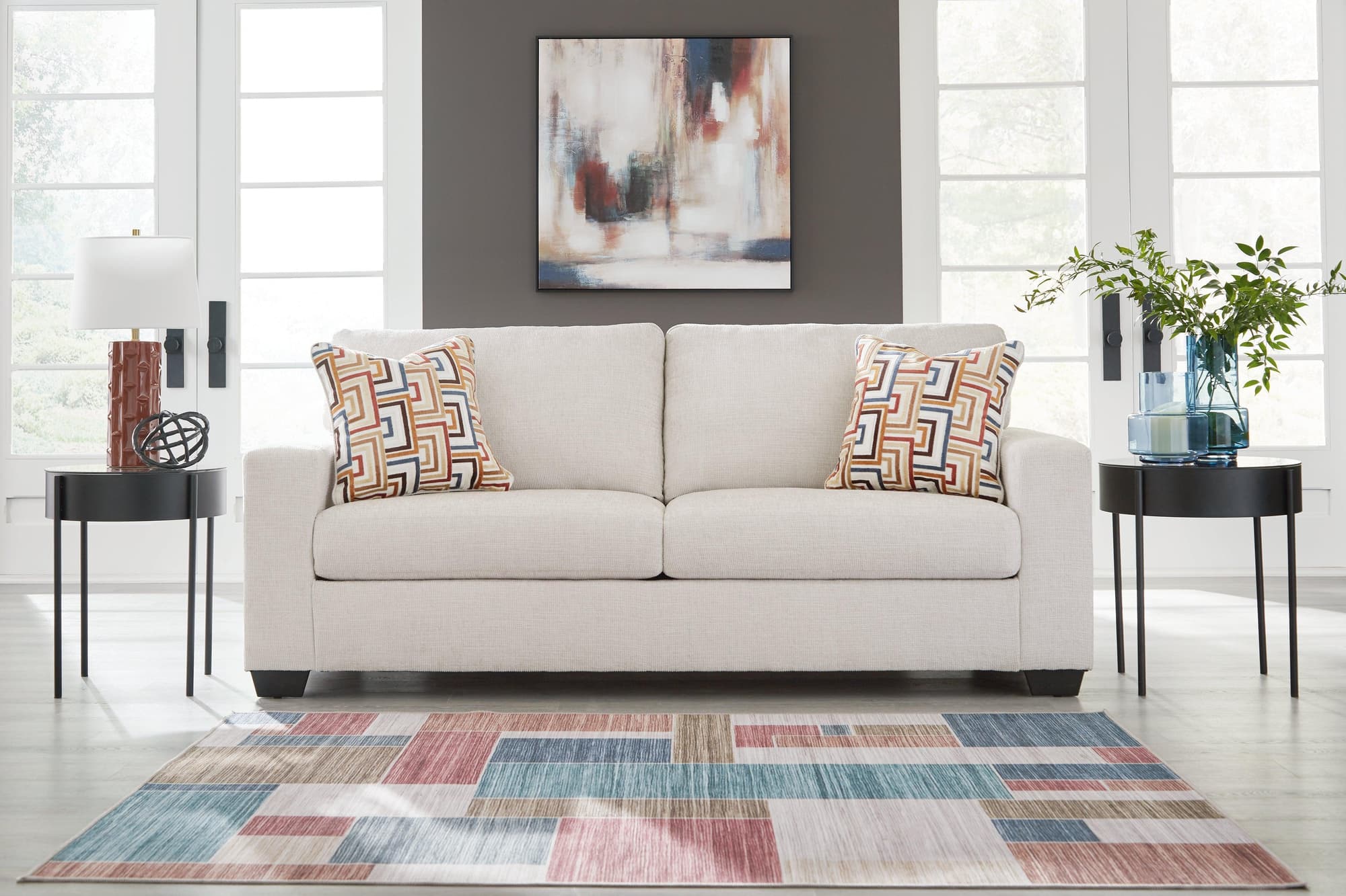 Aviemore Stone Chenille Sofa - Image 1