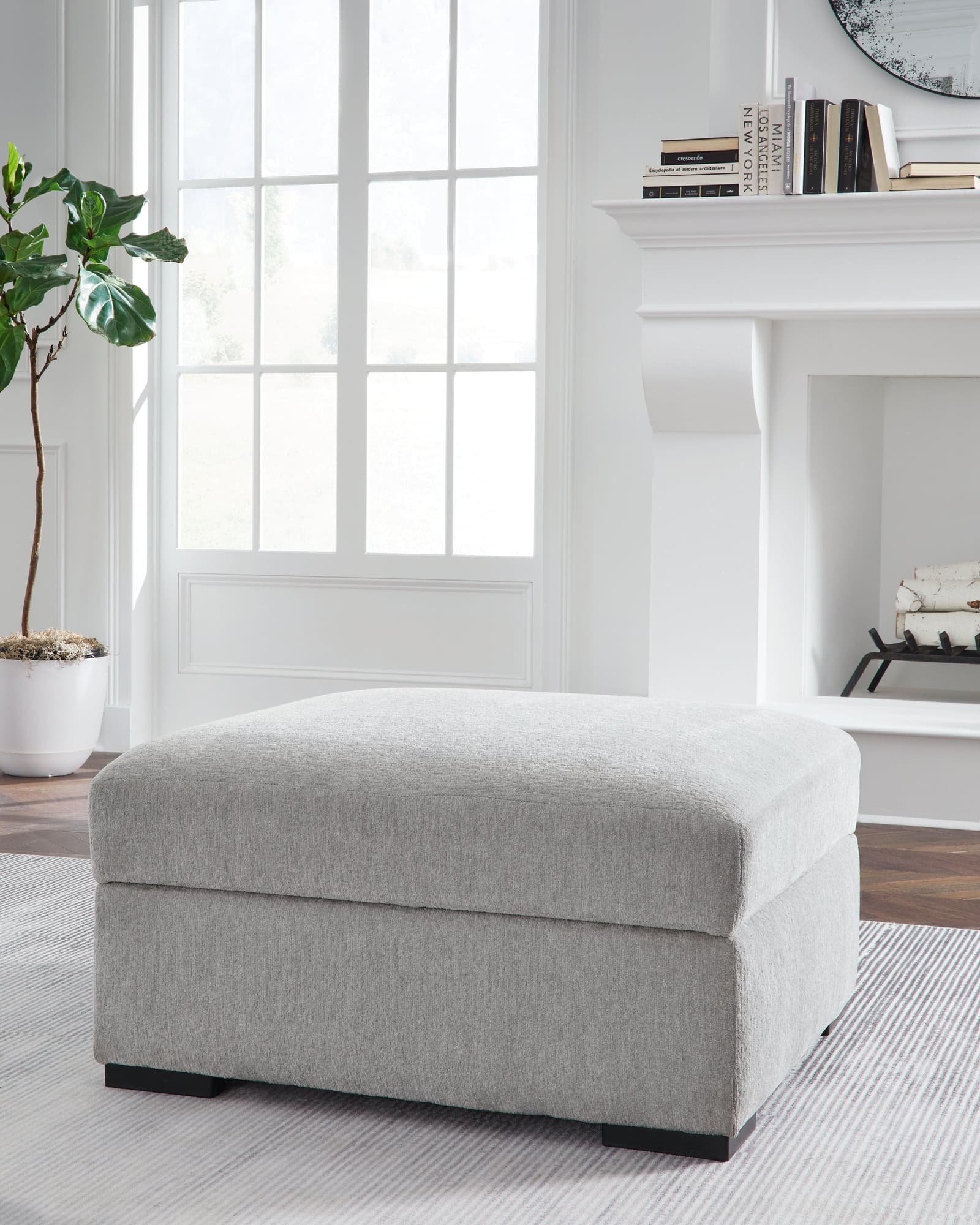 Gabyleigh Nickel Performance Fabric,Next-Gen Nuvella™ Ottoman With Storage - Image 1