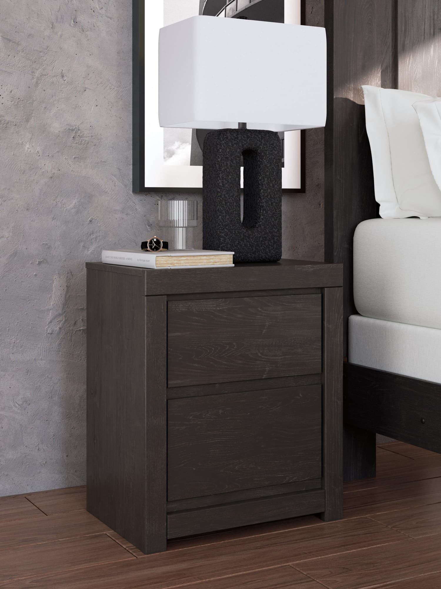Fraluna Charcoal Nightstand - Image 1