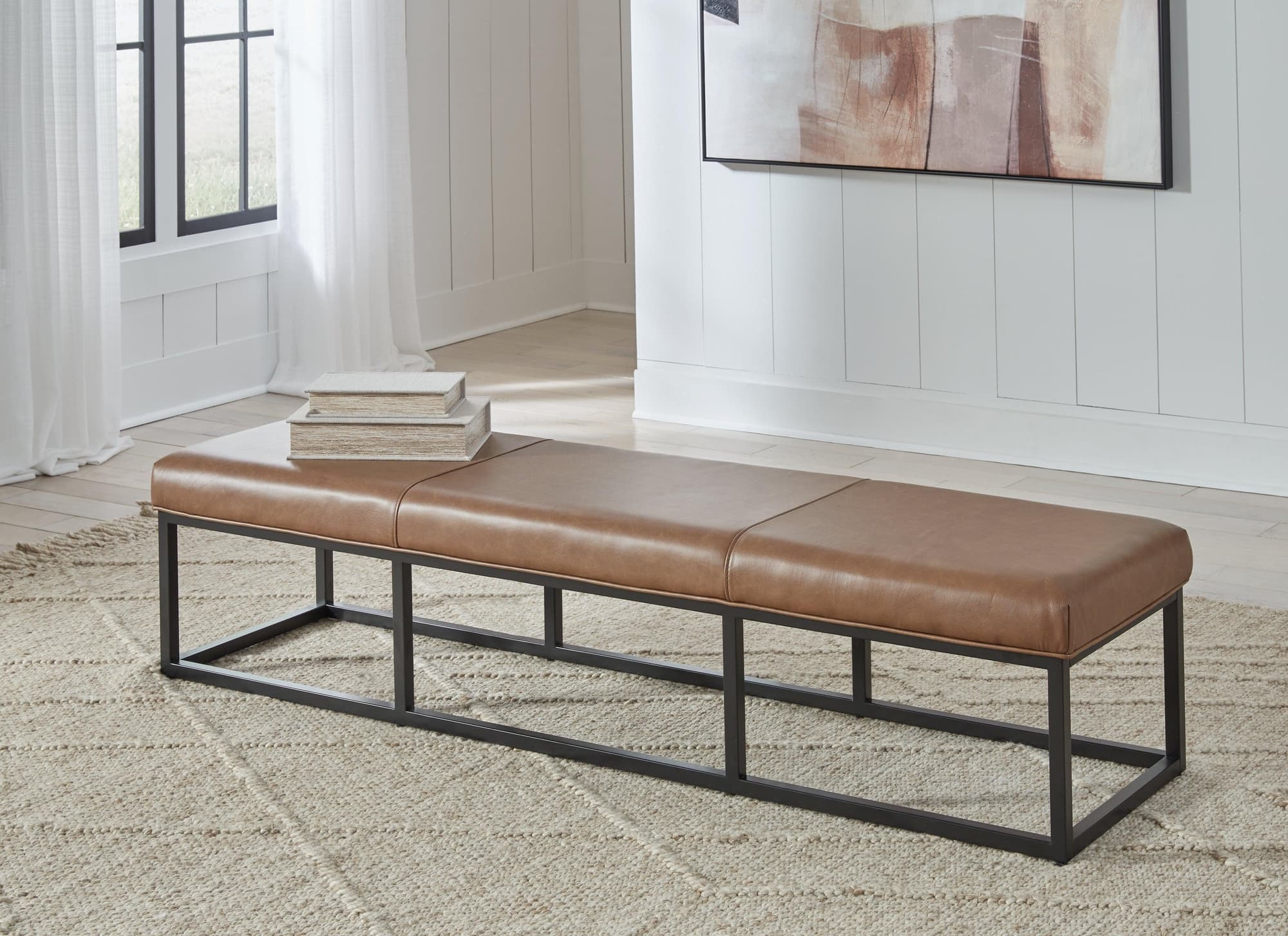 Joston Caramel Accent Bench - Image 1