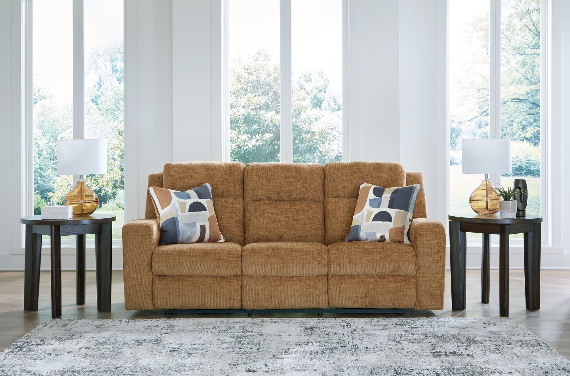 Kanlow Honey Chenille Reclining Sofa - Image 1