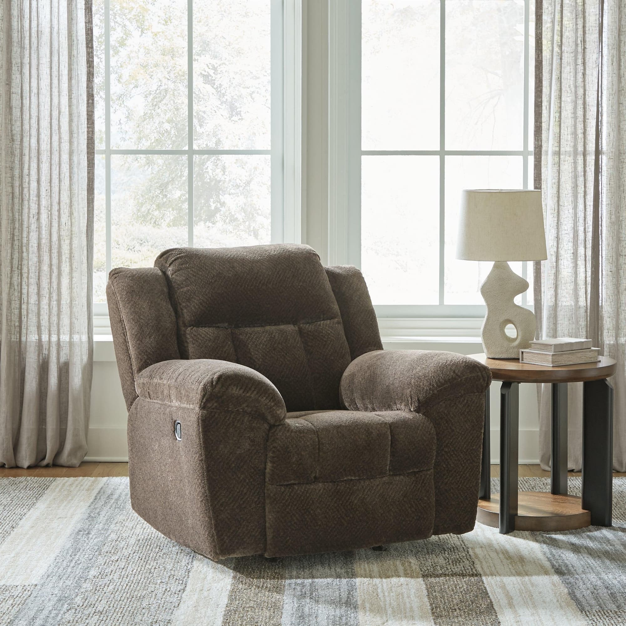 Frohn Chocolate Chenille Recliner - Image 1