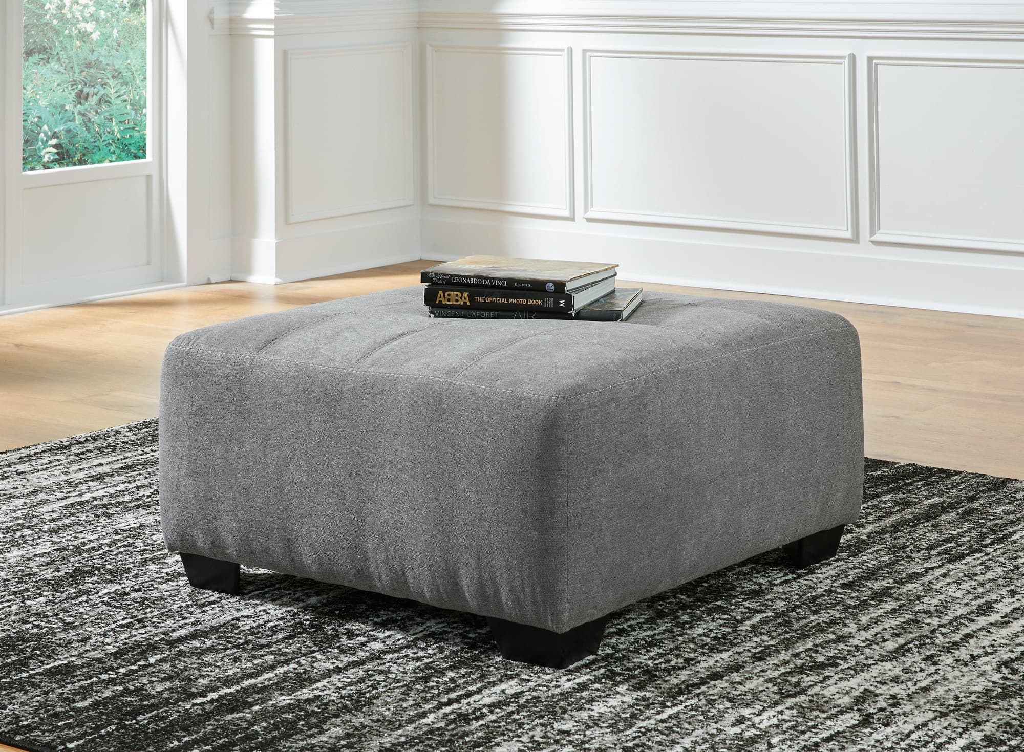 Birkdale Court Gray Chenille Oversized Accent Ottoman - Image 1
