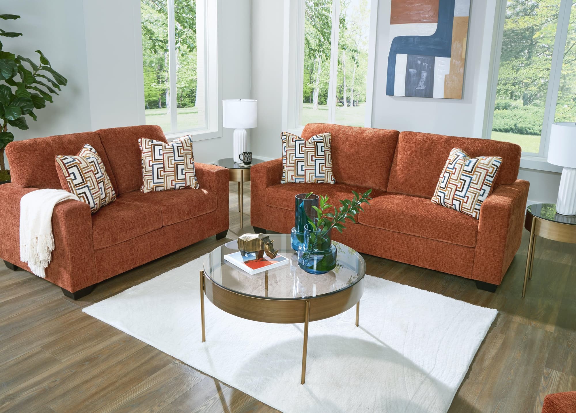 Aviemore Spice Sofa and Loveseat - Image 1