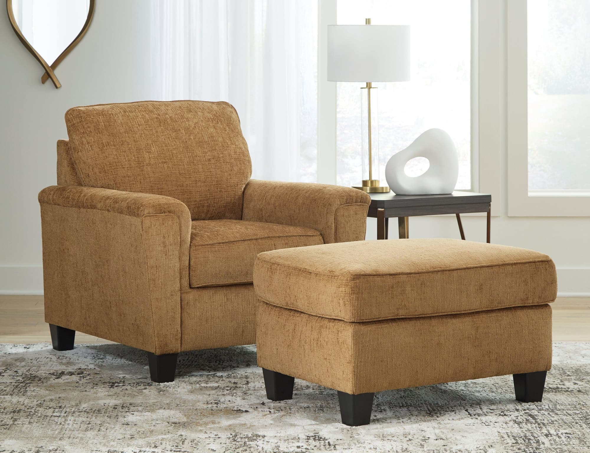 Erinslane Honey Chair and Ottoman - Image 1