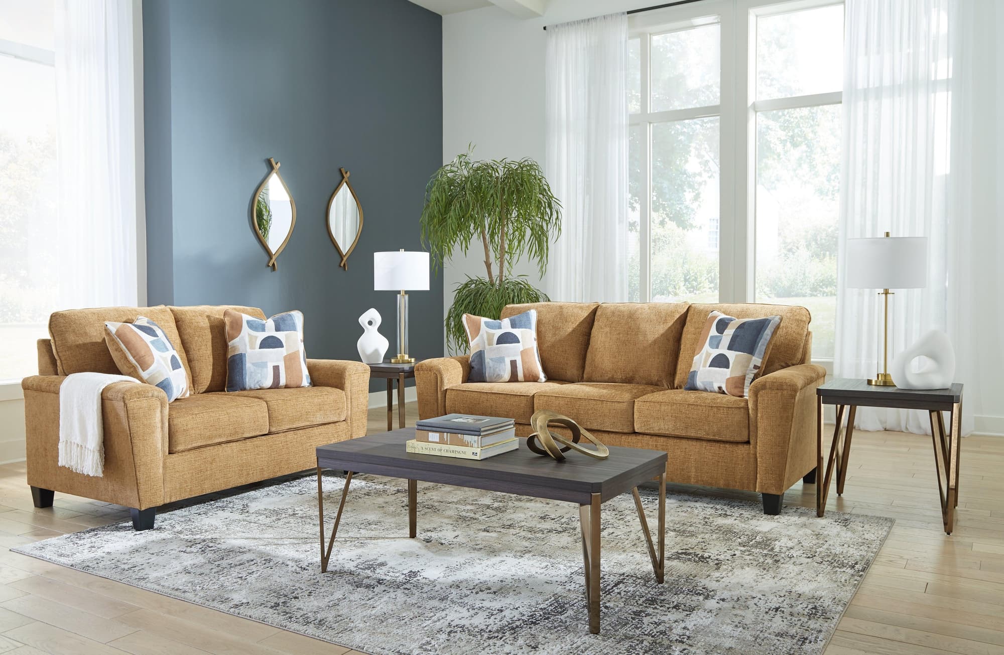Erinslane Honey Sofa and Loveseat - Image 1