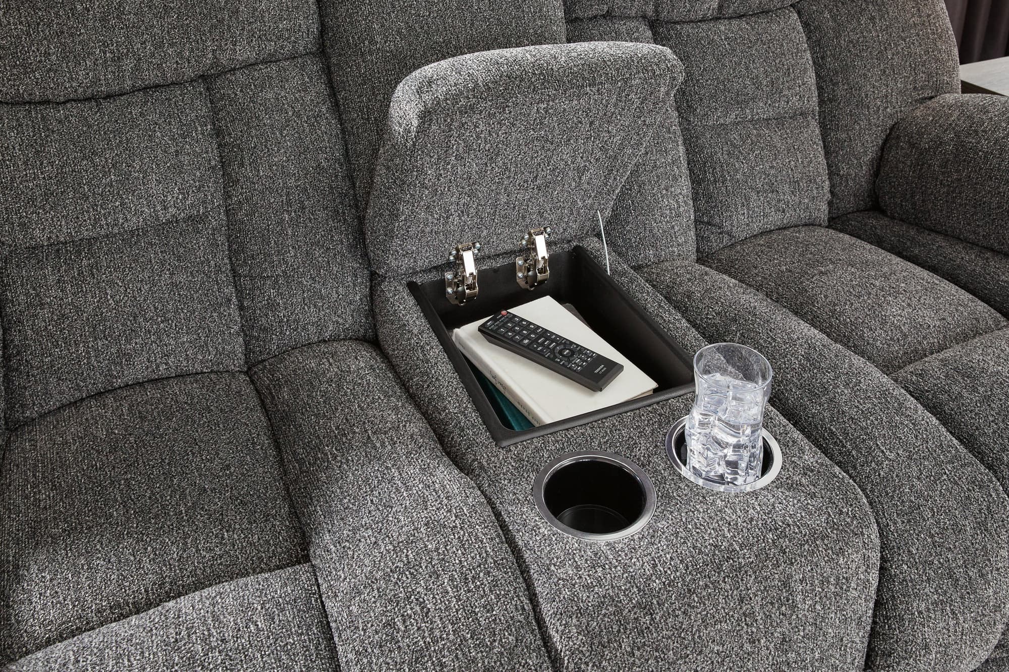 Foreside Charcoal Sofa and Loveseat - Image 1