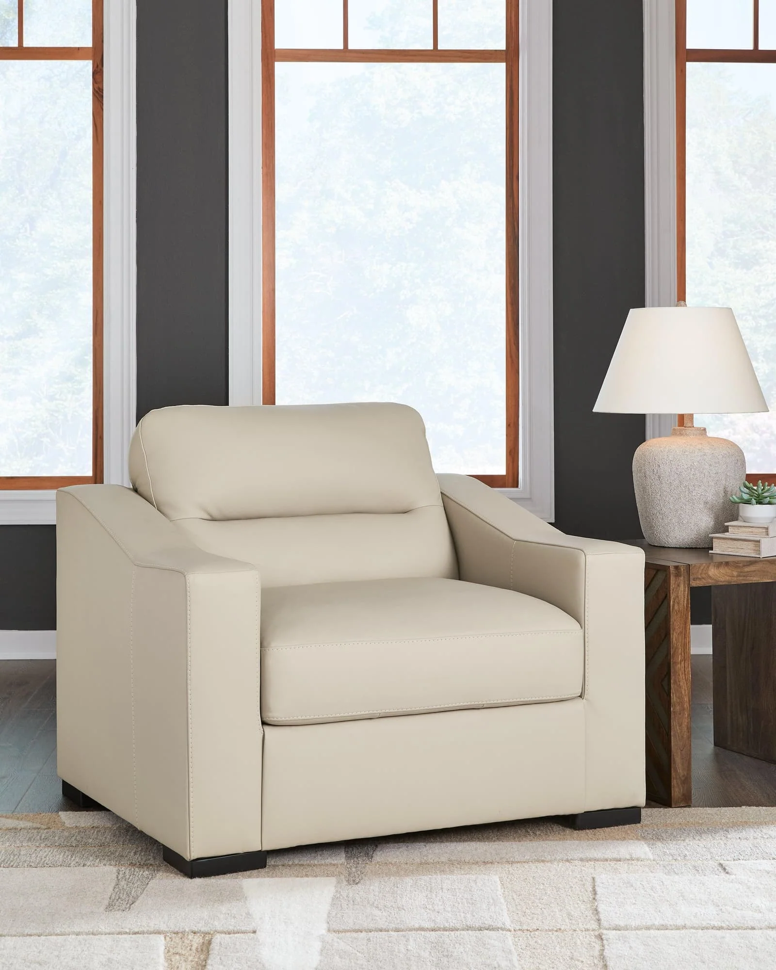 Treasure Trove Almond Leather Oversized Chair - Image 1