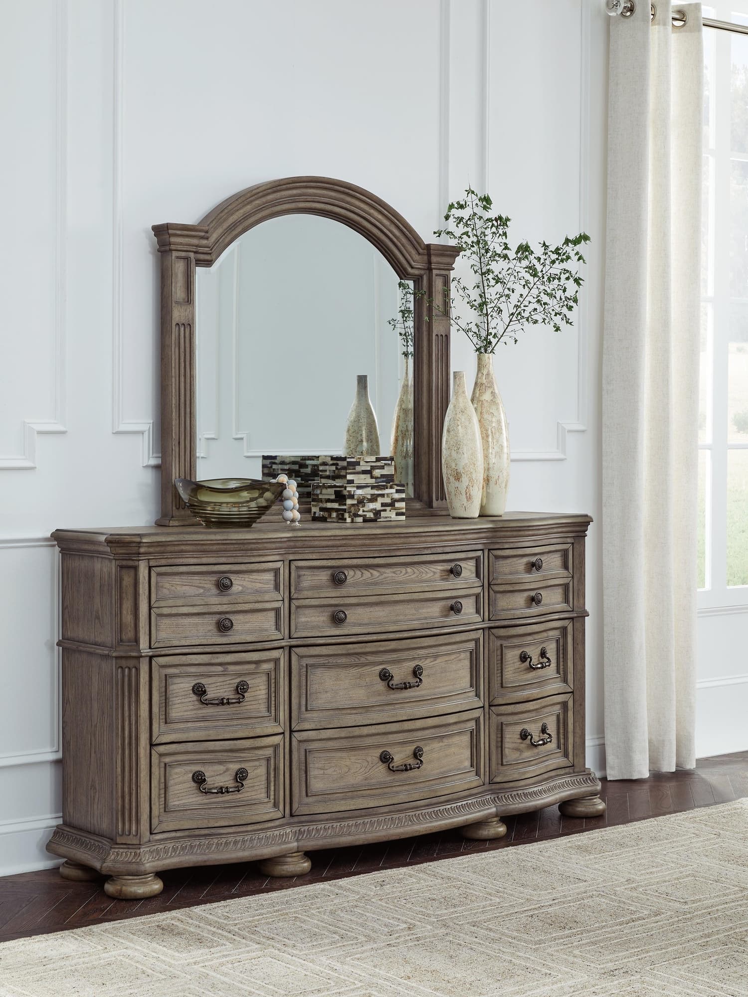 Ardenfield Light Brown Dresser and Mirror - Image 1