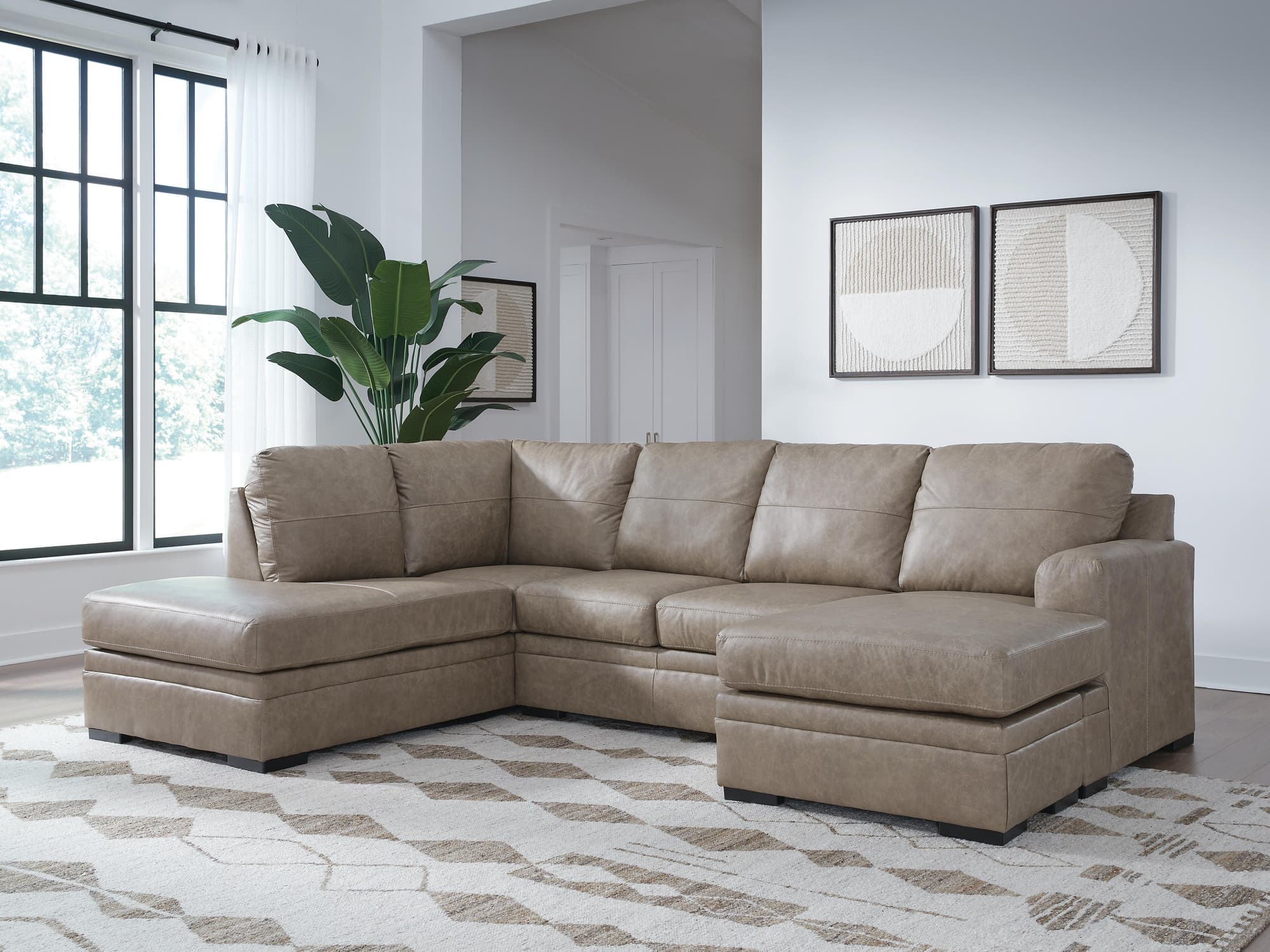 Amuleto Desert Leather 2-Piece Sectional with Chaise - Image 1