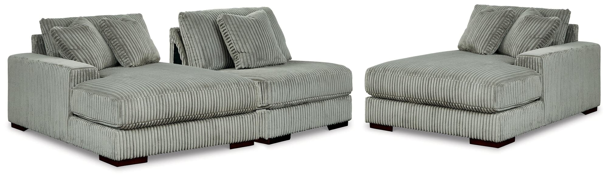 Lindyn Fog 3-Piece Sectional with Double Chaise - Image 1