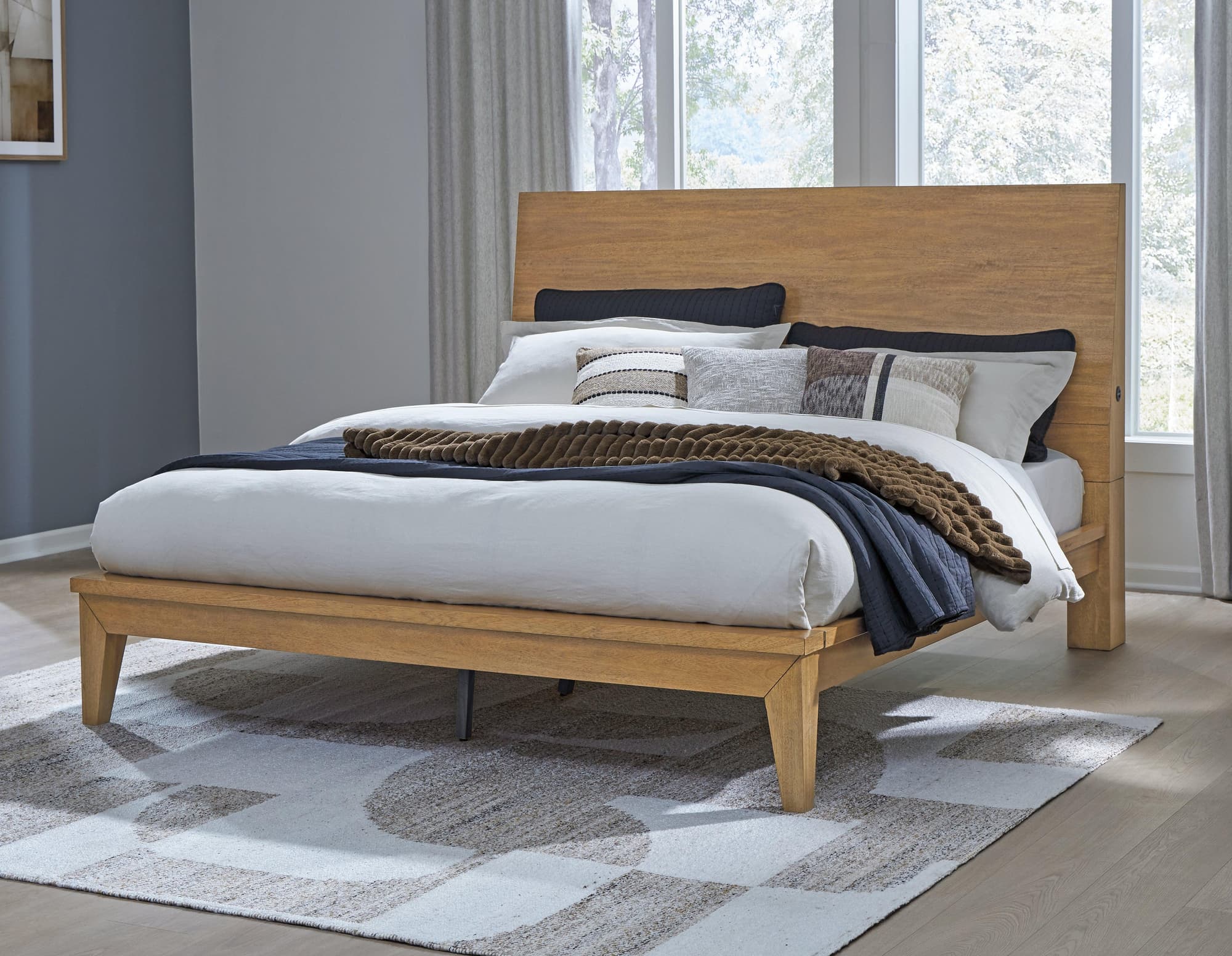 Sherbana Light Brown King Panel Bed - Image 1