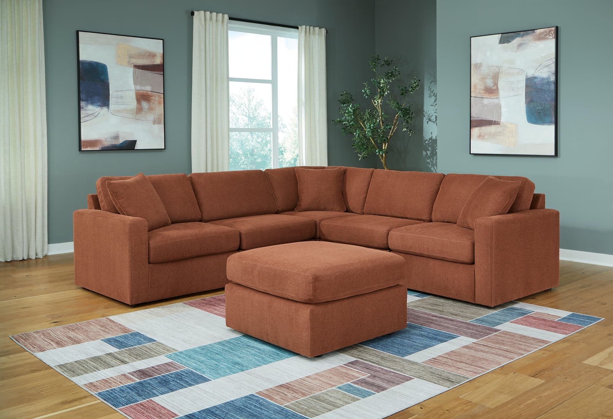 Modmax Spice 5-Piece Sectional with Ottoman - Image 1