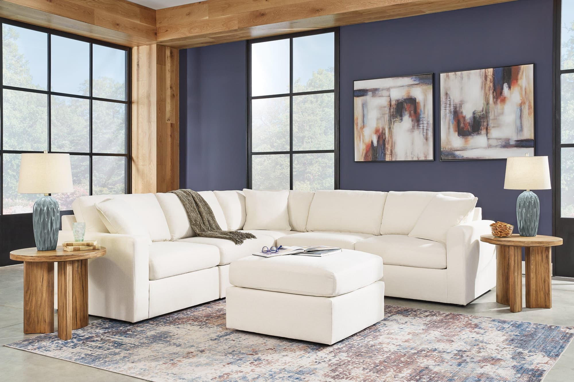Modmax Oyster 5-Piece Sectional with Ottoman - Image 1