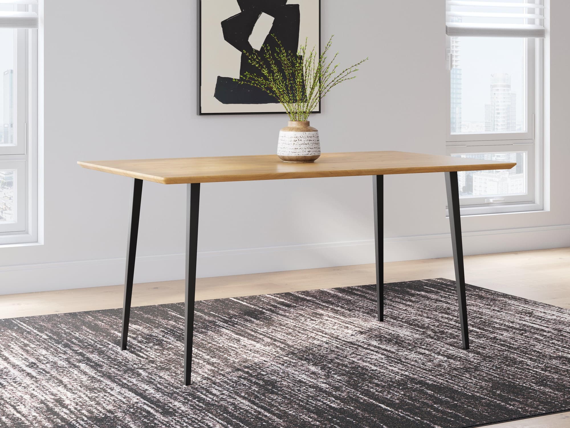 Gretlynn Black/Natural Dining Table - Image 1