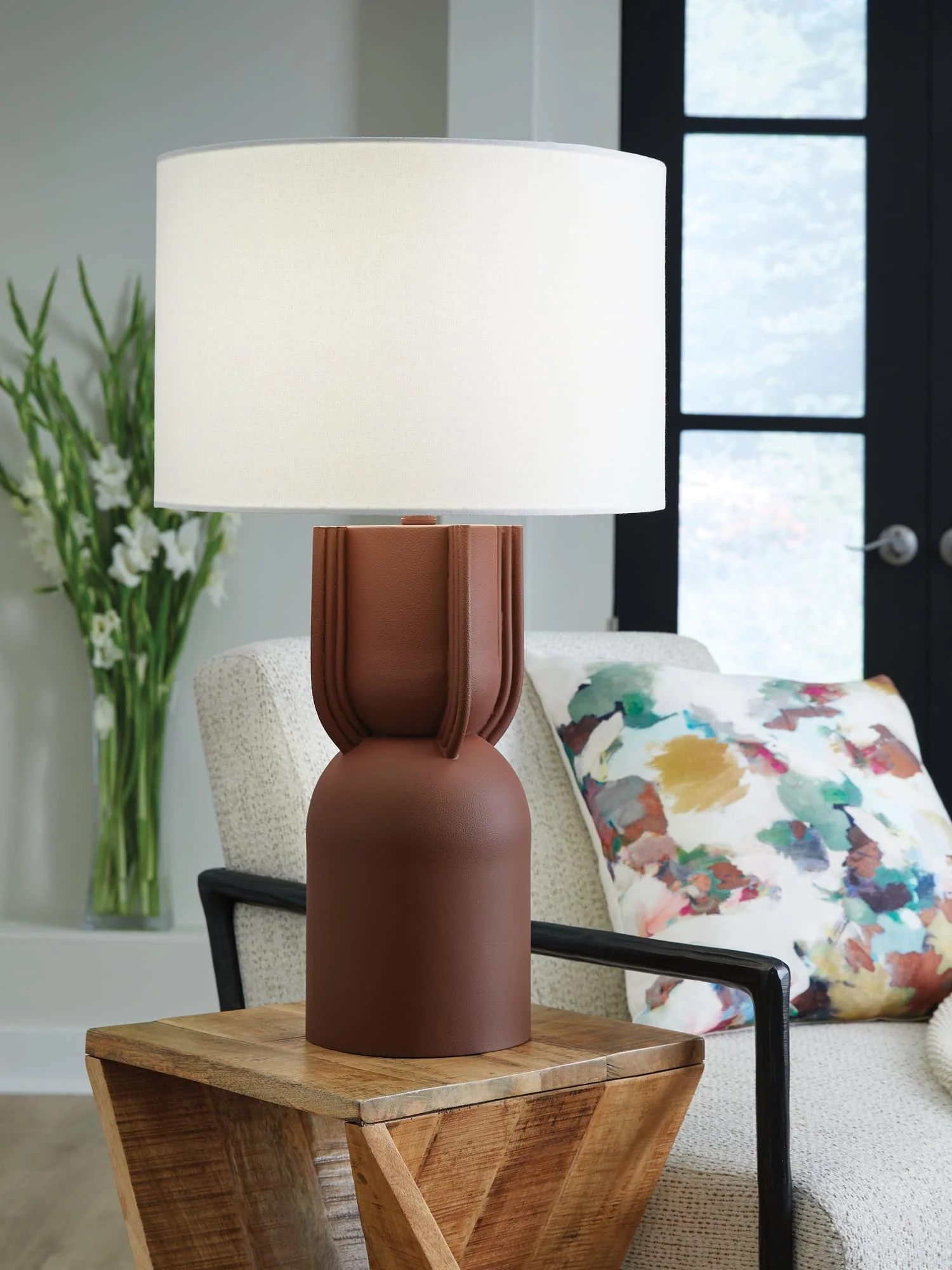 Rowandale Brick Red Table Lamp - Image 1