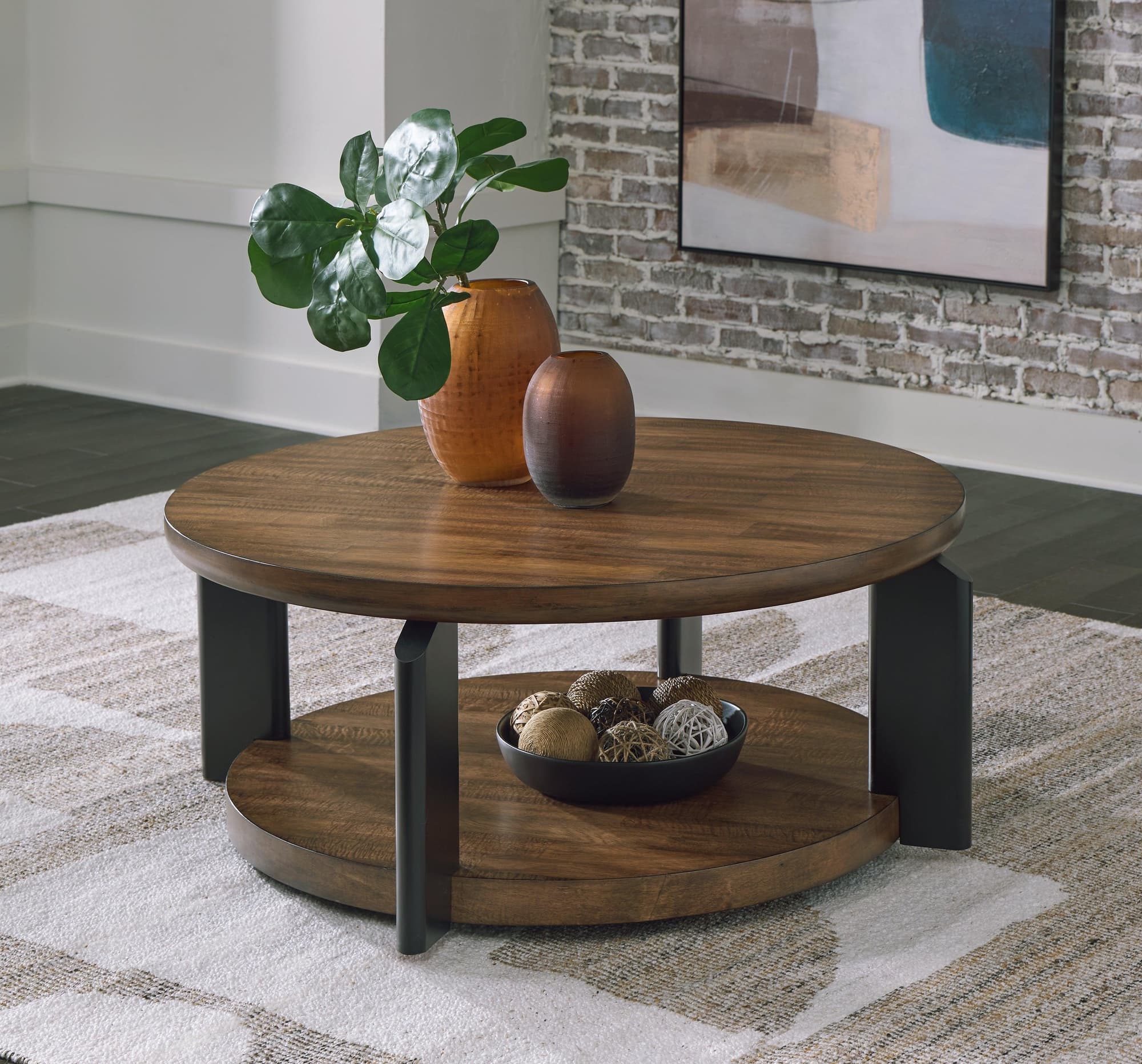 Kraeburn Brown/Black Coffee Table - Image 1