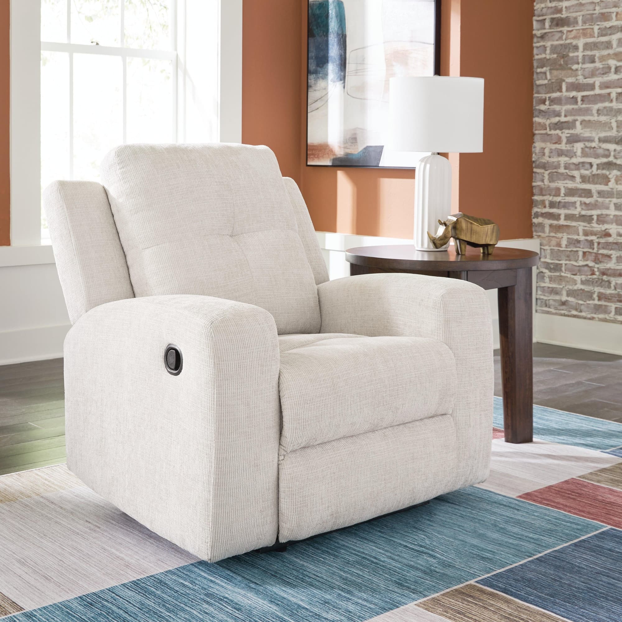 Danum Stone Chenille Recliner - Image 1