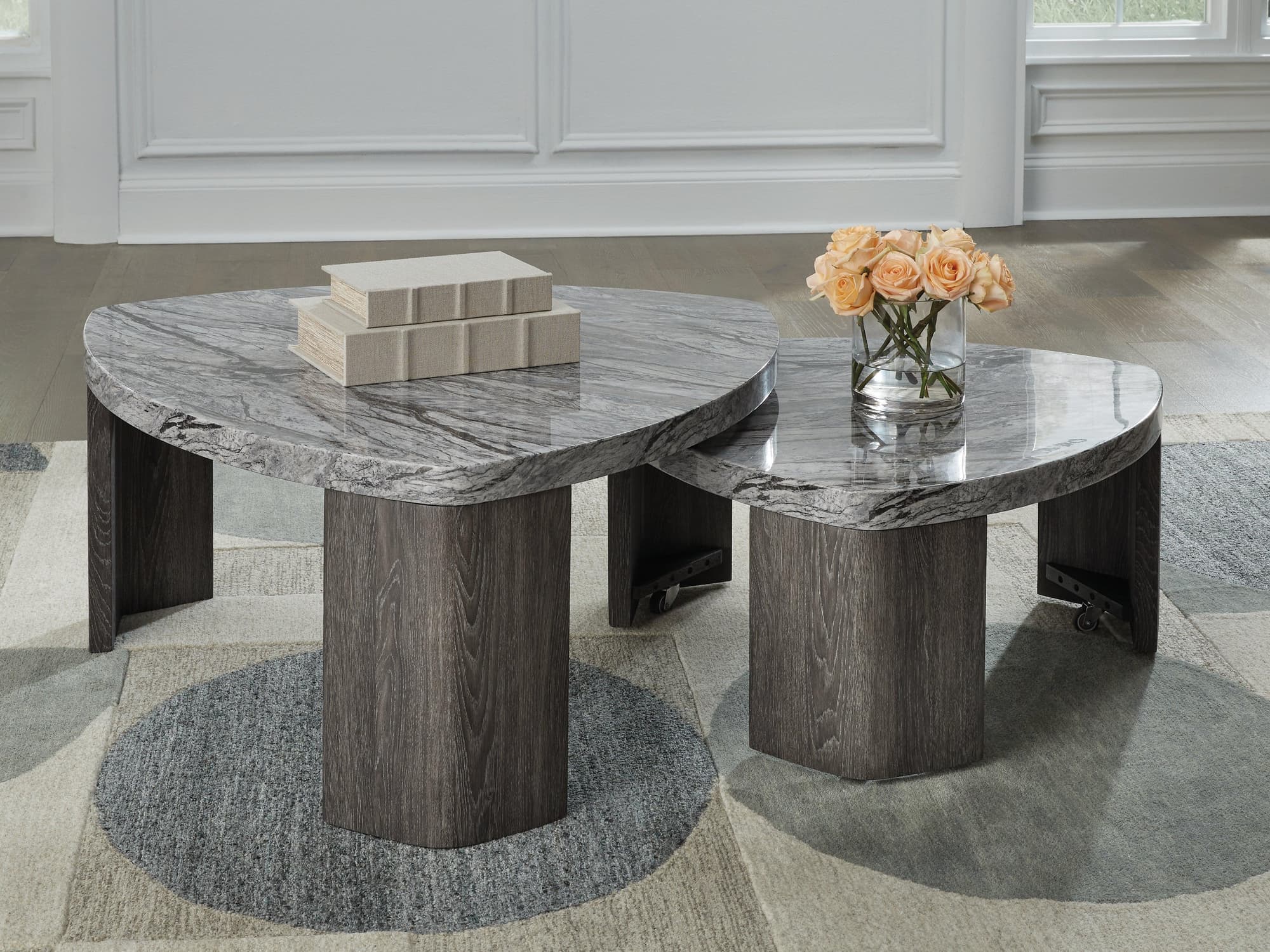 Surmour Gray/Brown Stacked Coffee Table - Image 1