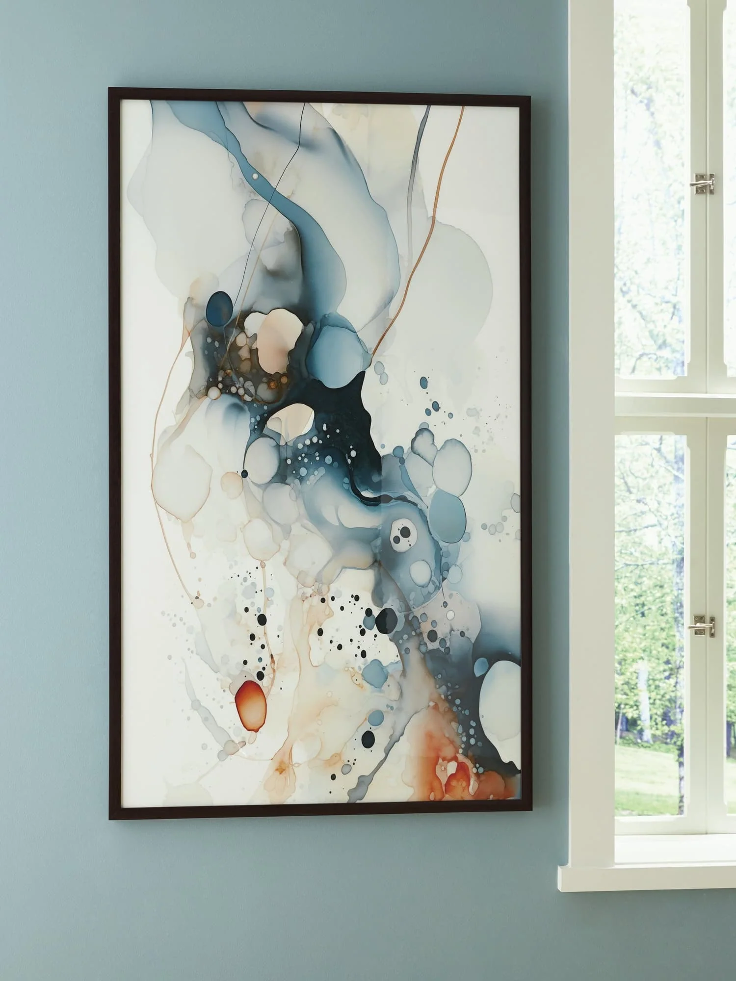 Foxenburg Blue/Amber/White Wall Art - Image 1