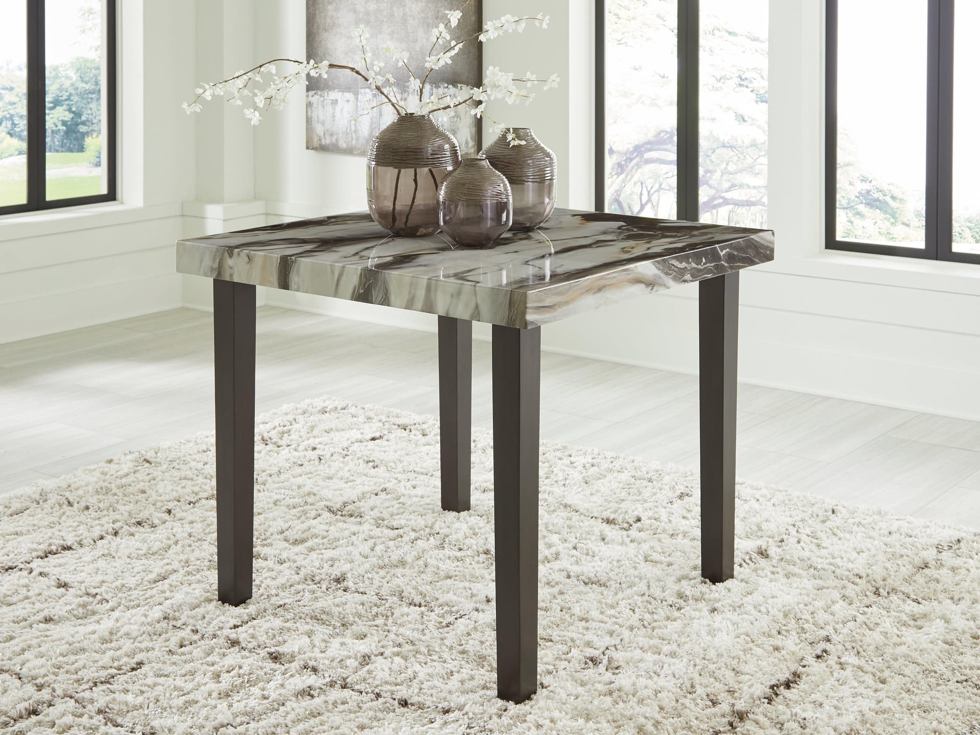 Jeshina Dark Brown/Beige Counter Height Dining Table - Image 1